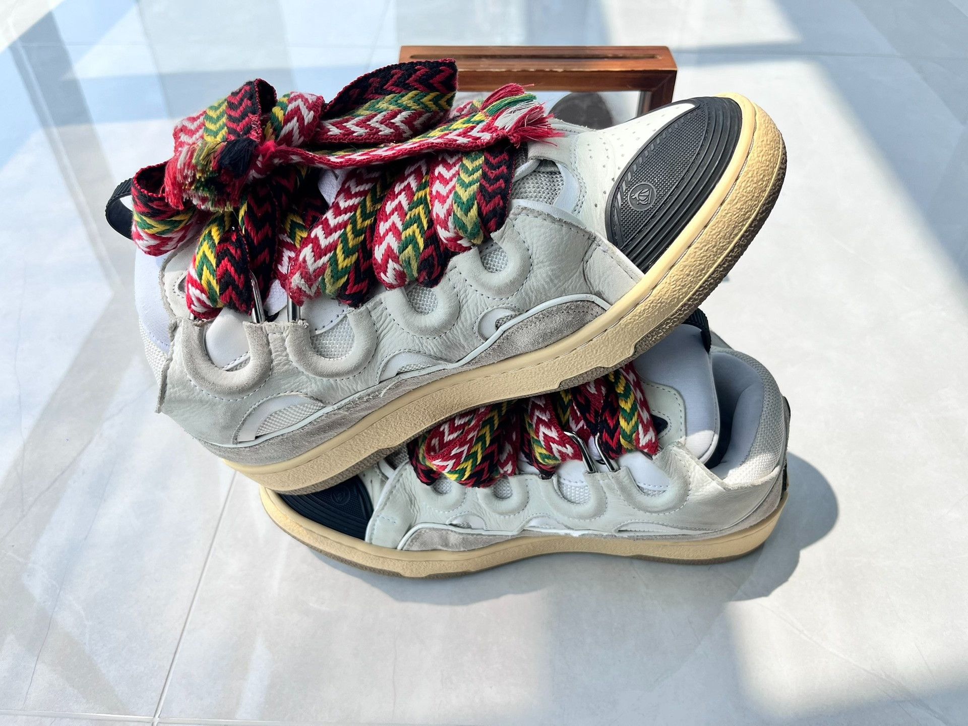 Lanvin Lanvin Patchwork White Lowtop Sneakers 9 Men Size US 9 / EU 42 - 3 Thumbnail