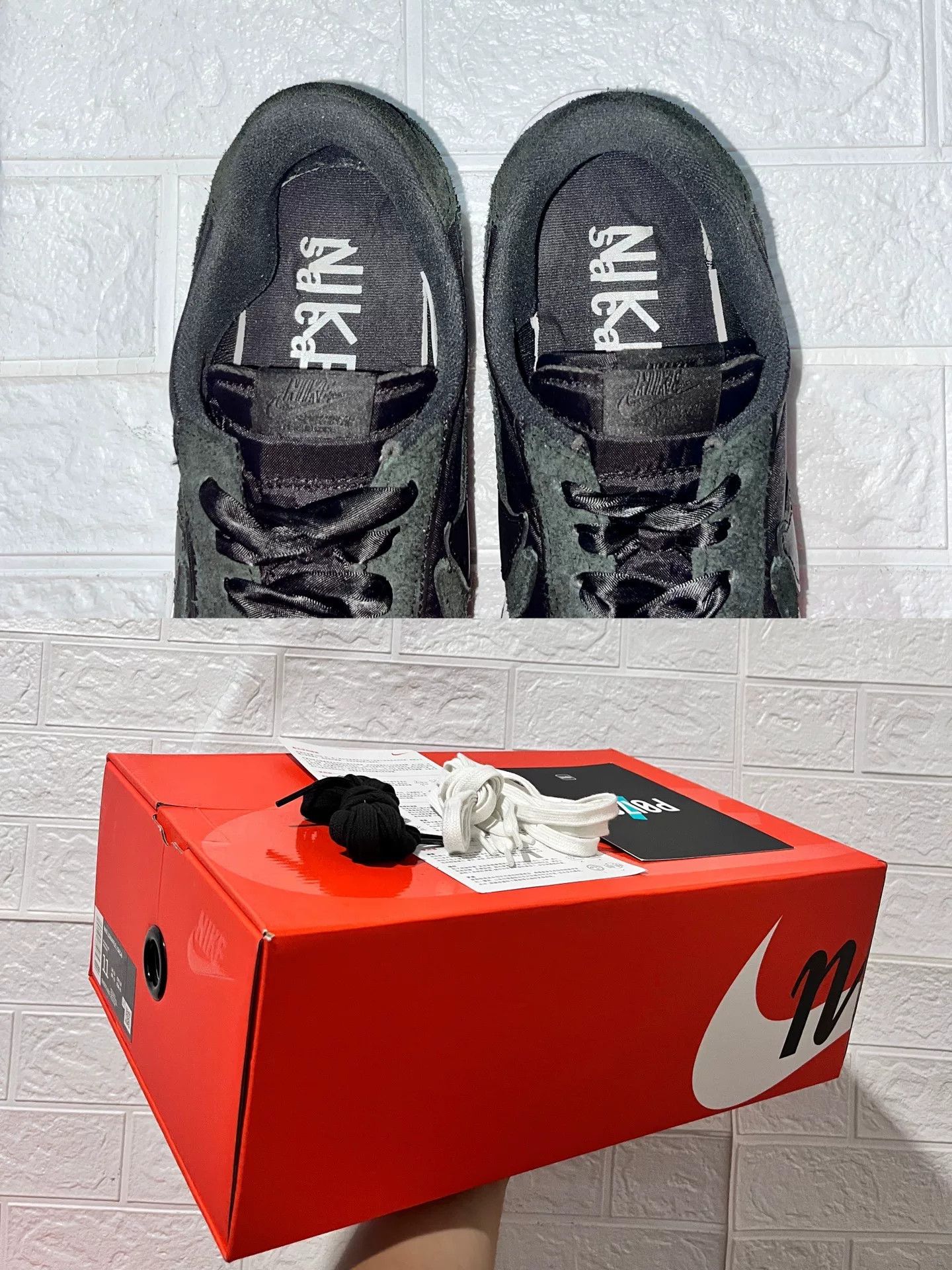 Sacai Sacai Black Lowtop Sneakers 12 Men Size US 12 / EU 45 - 9 Thumbnail