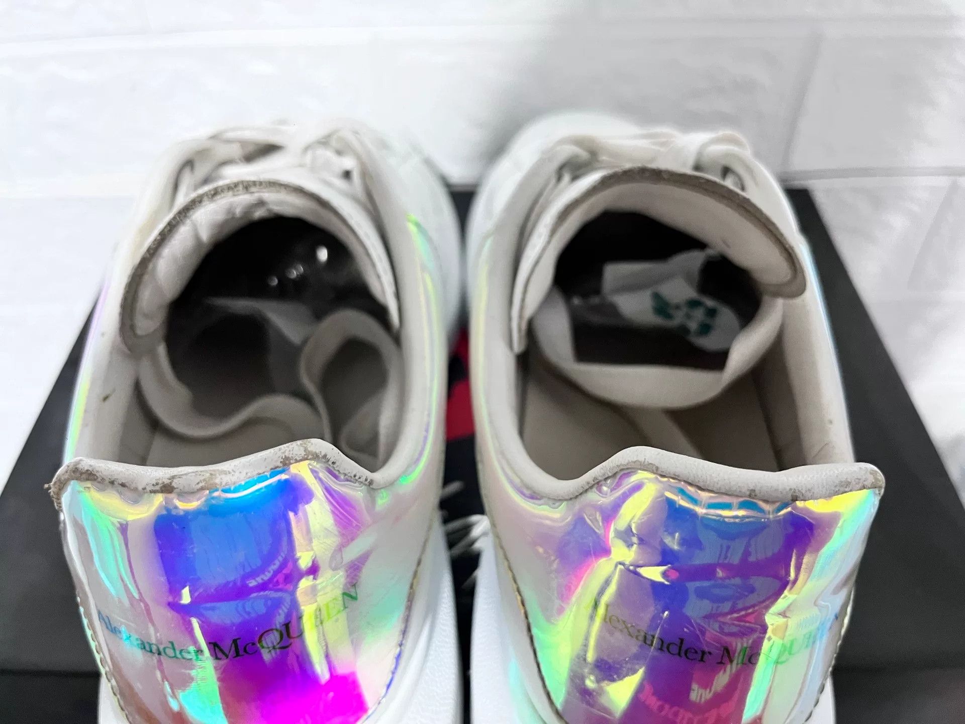 Alexander McQueen Alexander McQueen Laser Rainbow Multi Lowtop Sneakers Women Size US 12 / IT 42 - 8 Thumbnail