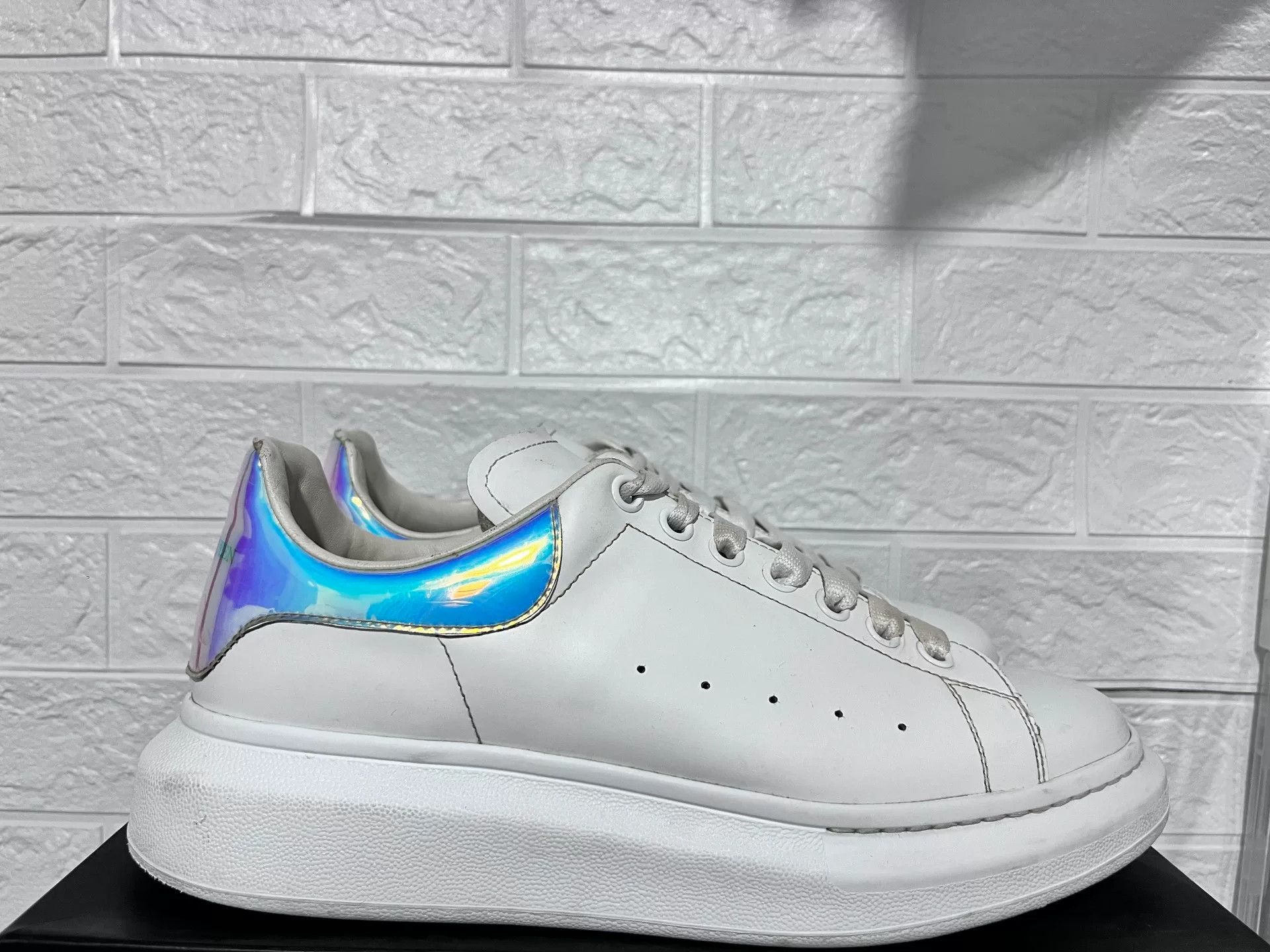 Alexander McQueen Alexander McQueen Laser Rainbow Multi Lowtop Sneakers Women Size US 12 / IT 42 - 2 Thumbnail
