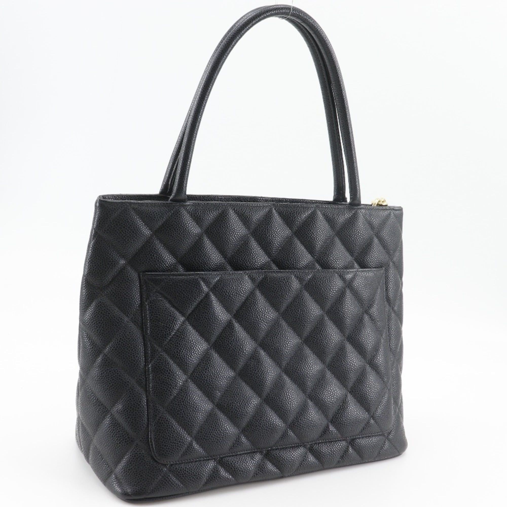 Chanel Chanel Medallion Tote Bag, a reissue of the Coco Mark design, black caviar leather, A5 size, for women (A01804). Size ONE SIZE - 3 Thumbnail