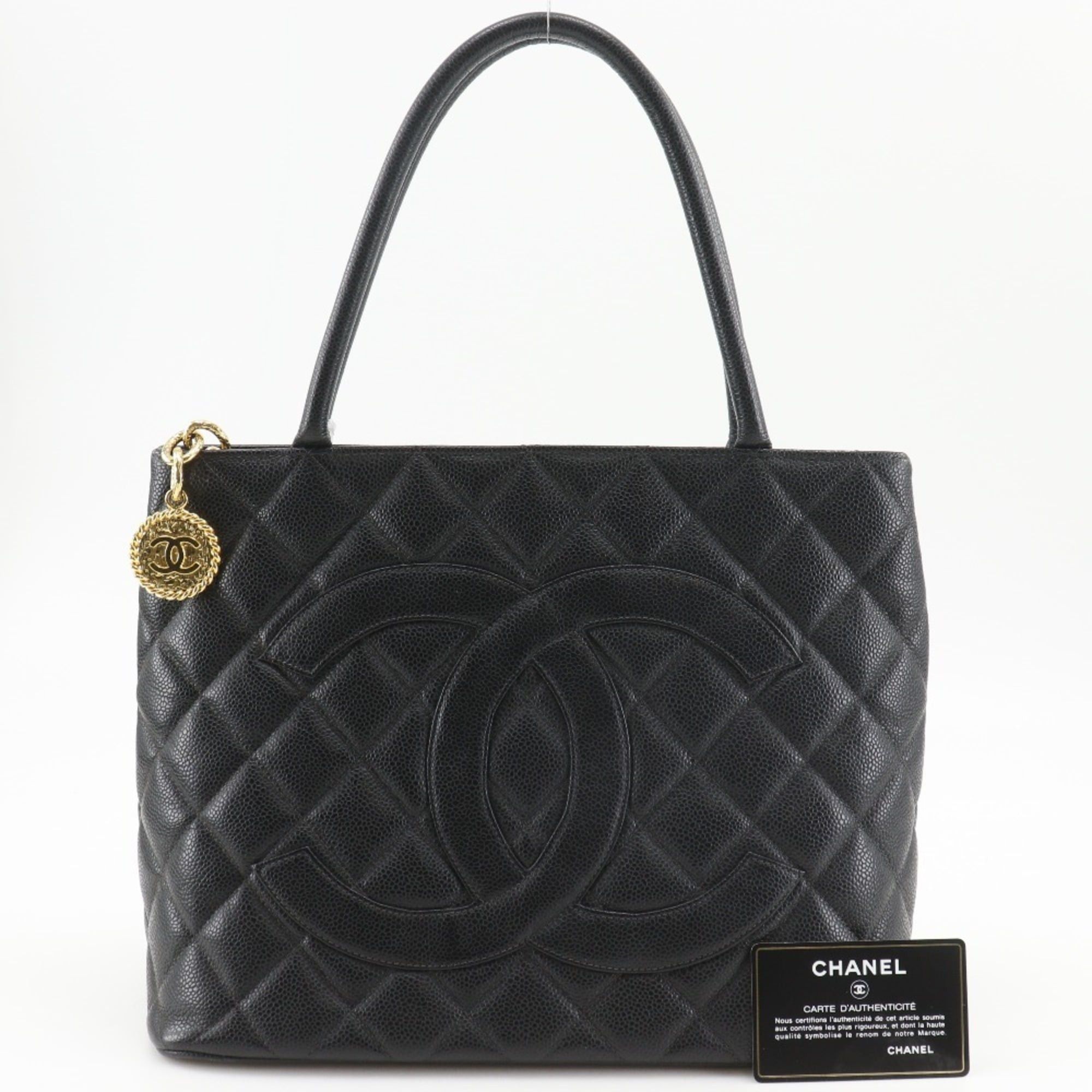 Chanel Chanel Medallion Tote Bag, a reissue of the Coco Mark design, black caviar leather, A5 size, for women (A01804). Size ONE SIZE - 14 Thumbnail