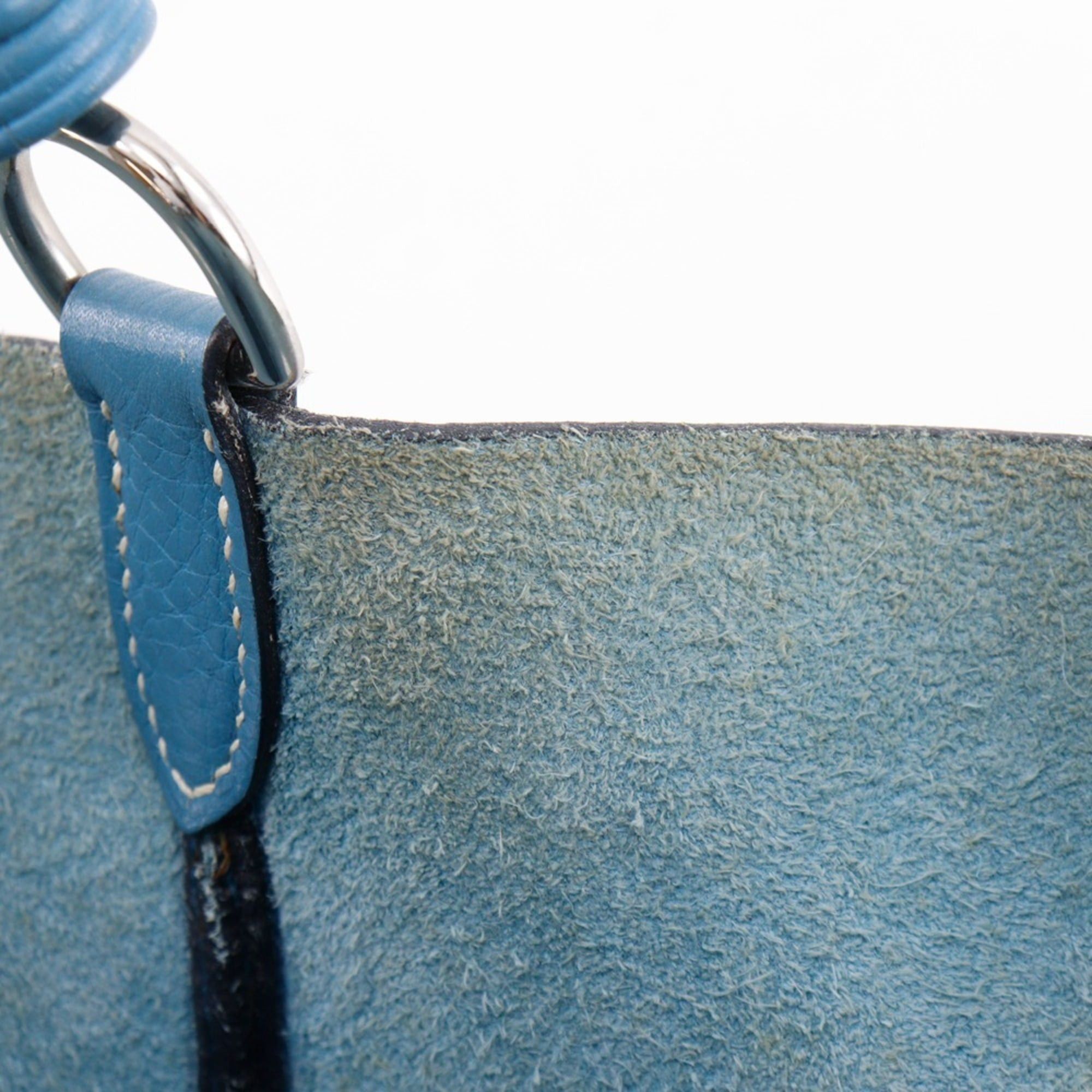 Hermes Hermes Manjoir MM Shoulder Bag, Taurillon Clemence Leather, Blue Jean, 2005 Model, A5 Size, Drawstring, Women's. Size ONE SIZE - 8 Thumbnail