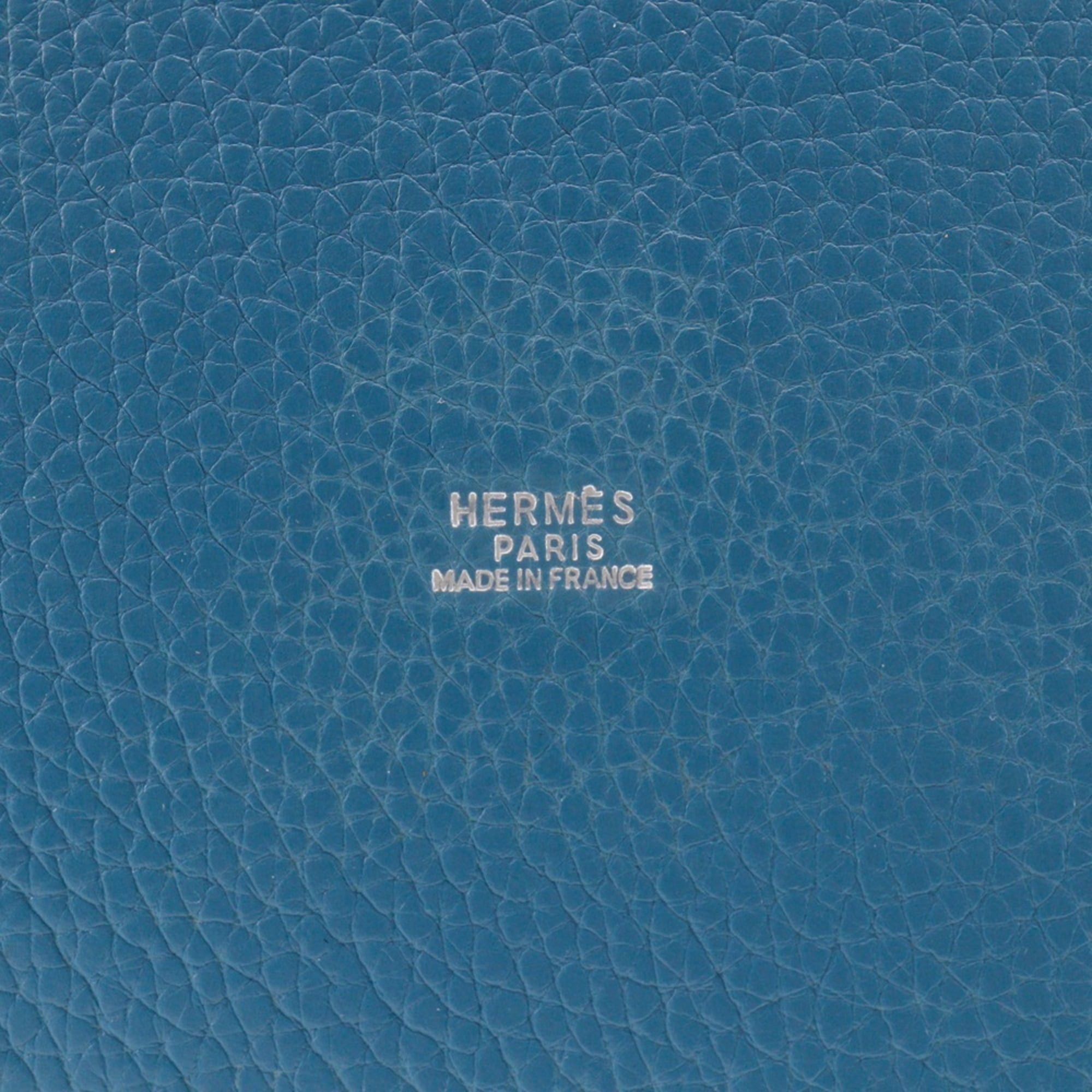 Hermes Hermes Manjoir MM Shoulder Bag, Taurillon Clemence Leather, Blue Jean, 2005 Model, A5 Size, Drawstring, Women's. Size ONE SIZE - 13 Thumbnail