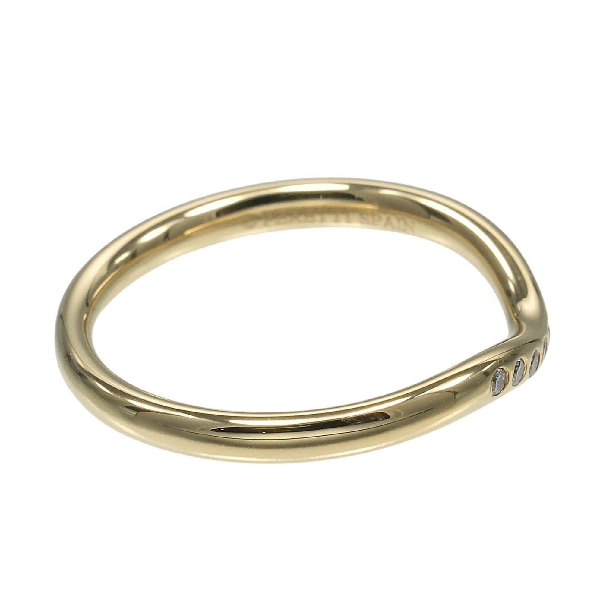Tiffany & Co. Tiffany & Co. Curved Band Ring, Size 11.5, 18K Yellow Gold, 9 Diamonds, Approx. 2.53g. Size ONE SIZE - 7 Thumbnail