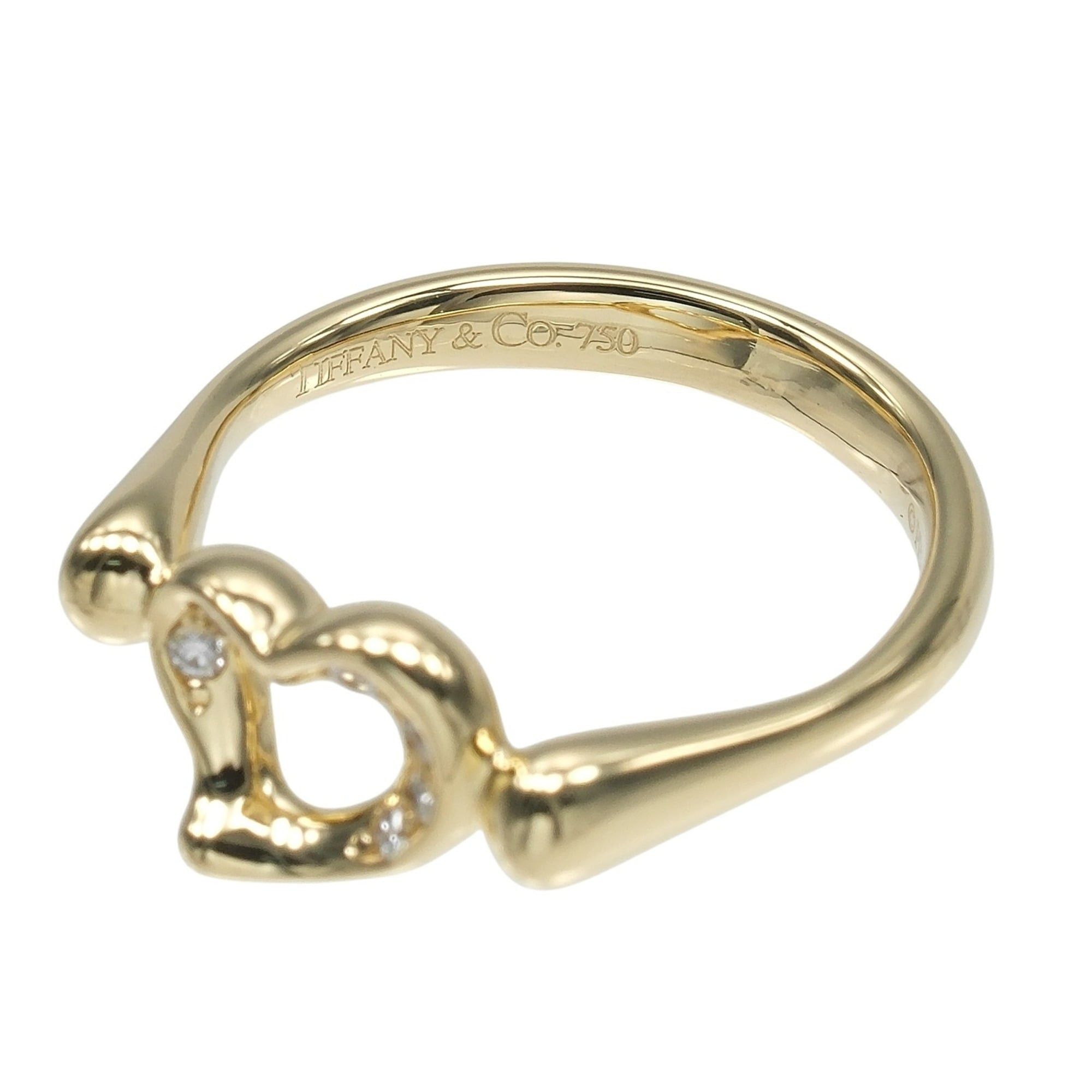 Tiffany & Co. Tiffany & Co. Open Heart Ring, Size 7.5, 18K Yellow Gold, 5 Diamonds, Approx. 3.54g. Size ONE SIZE - 5 Thumbnail