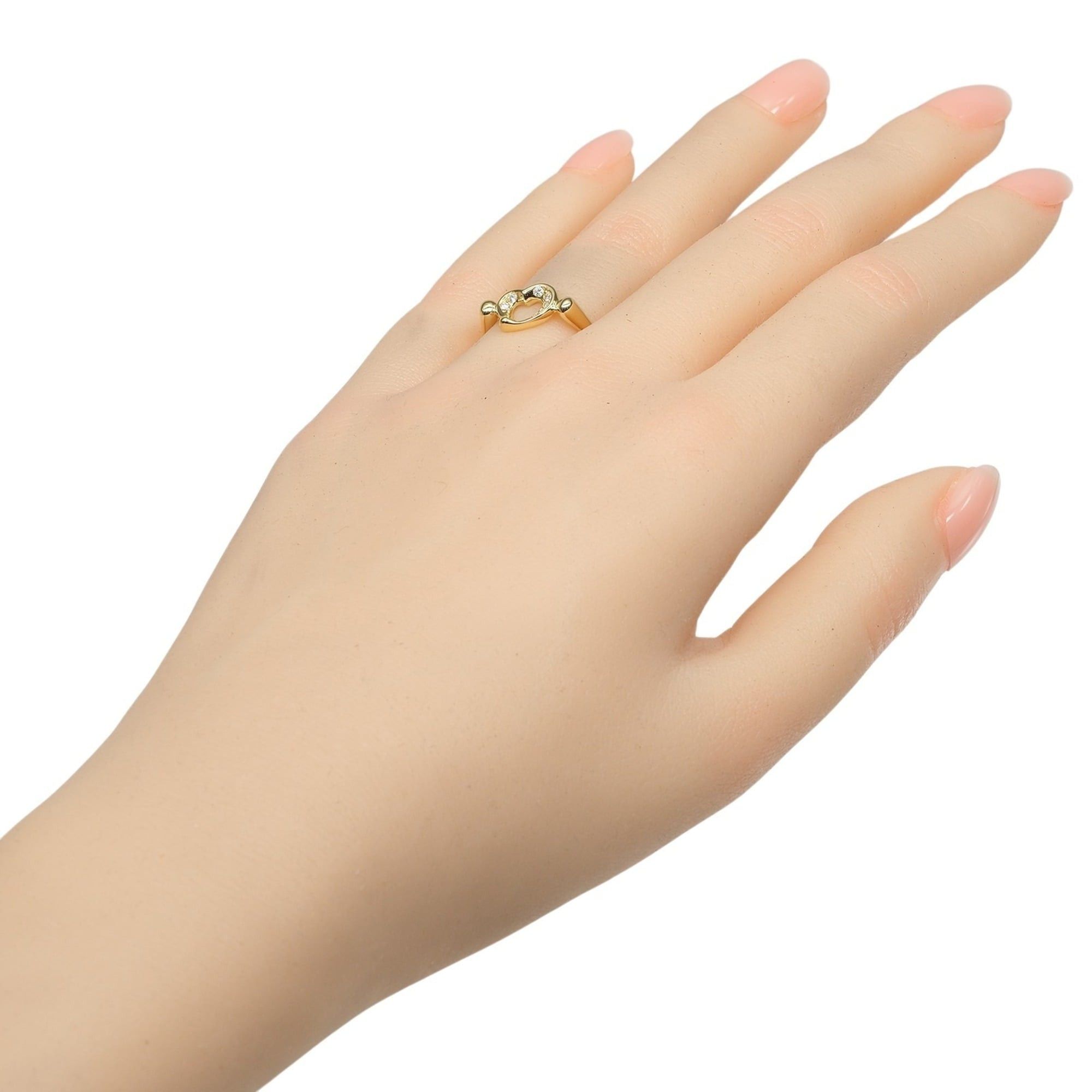Tiffany & Co. Tiffany & Co. Open Heart Ring, Size 7.5, 18K Yellow Gold, 5 Diamonds, Approx. 3.54g. Size ONE SIZE - 2 Thumbnail