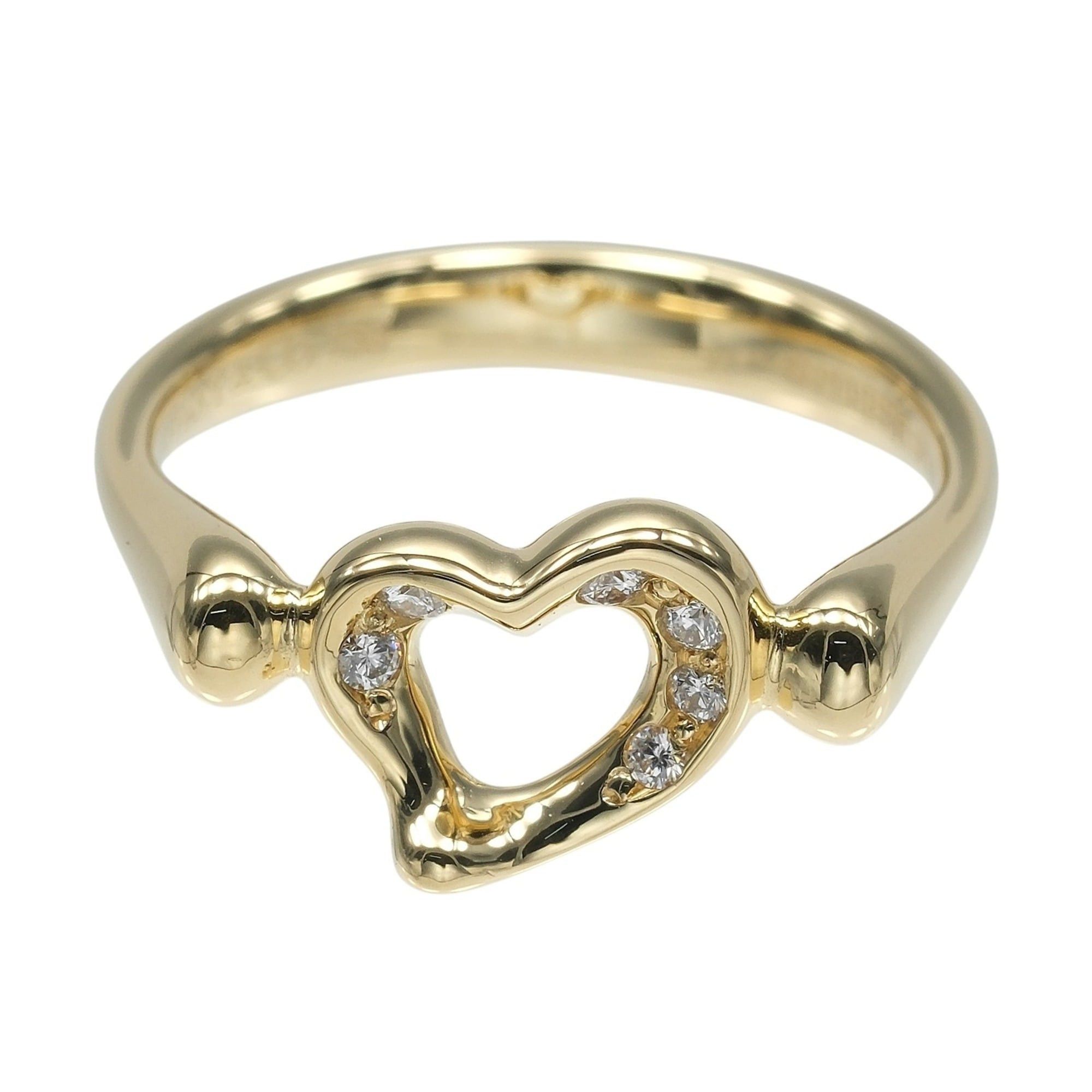 Tiffany & Co. Tiffany & Co. Open Heart Ring, Size 7.5, 18K Yellow Gold, 5 Diamonds, Approx. 3.54g. Size ONE SIZE - 6 Thumbnail