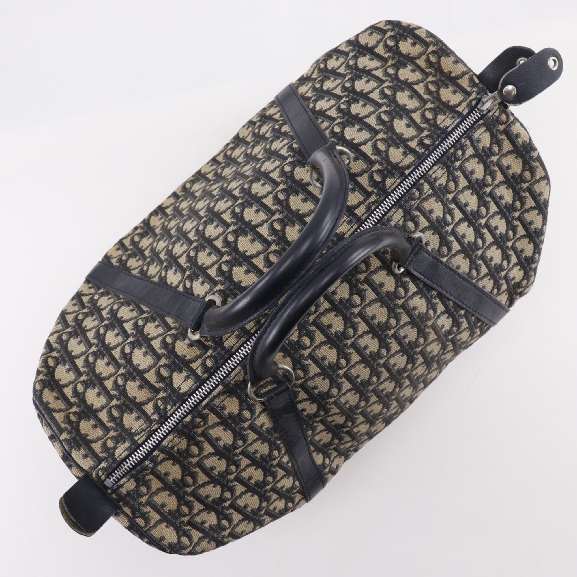 Dior Christian Dior Mini Boston Trotter Handbag, Old Canvas, Navy, A4 Size, Unisex Size ONE SIZE - 5 Thumbnail