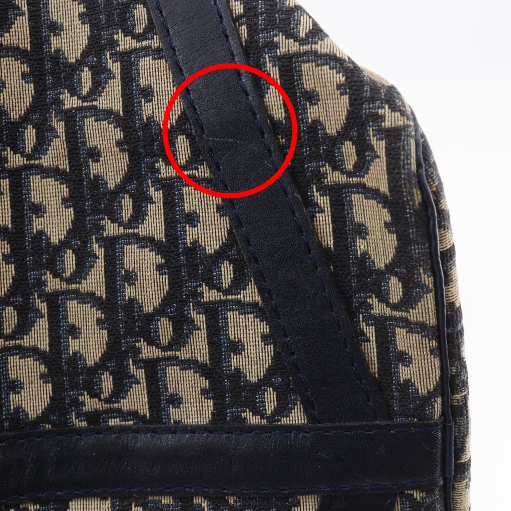 Dior Christian Dior Mini Boston Trotter Handbag, Old Canvas, Navy, A4 Size, Unisex Size ONE SIZE - 8 Thumbnail
