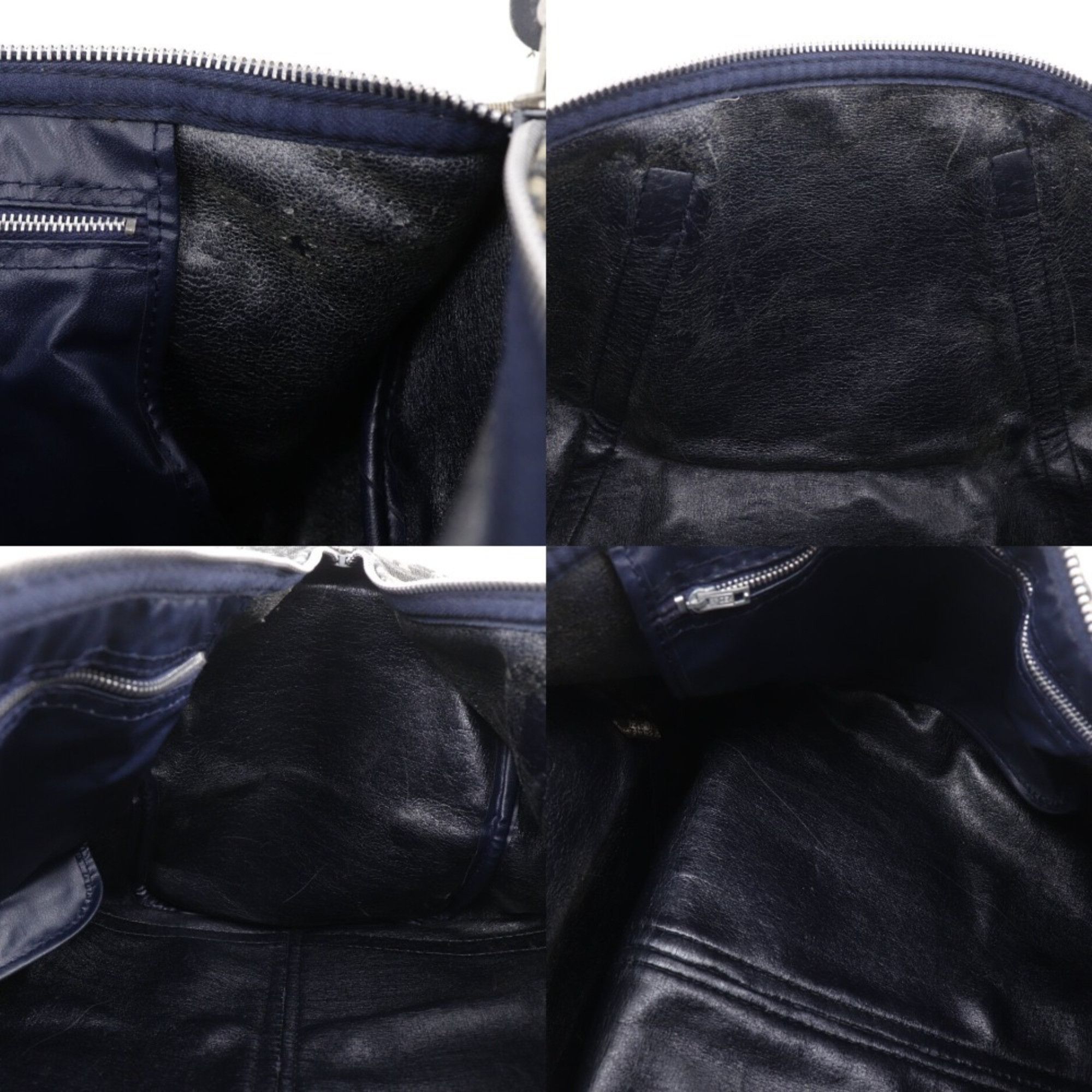 Dior Christian Dior Mini Boston Trotter Handbag, Old Canvas, Navy, A4 Size, Unisex Size ONE SIZE - 20 Thumbnail