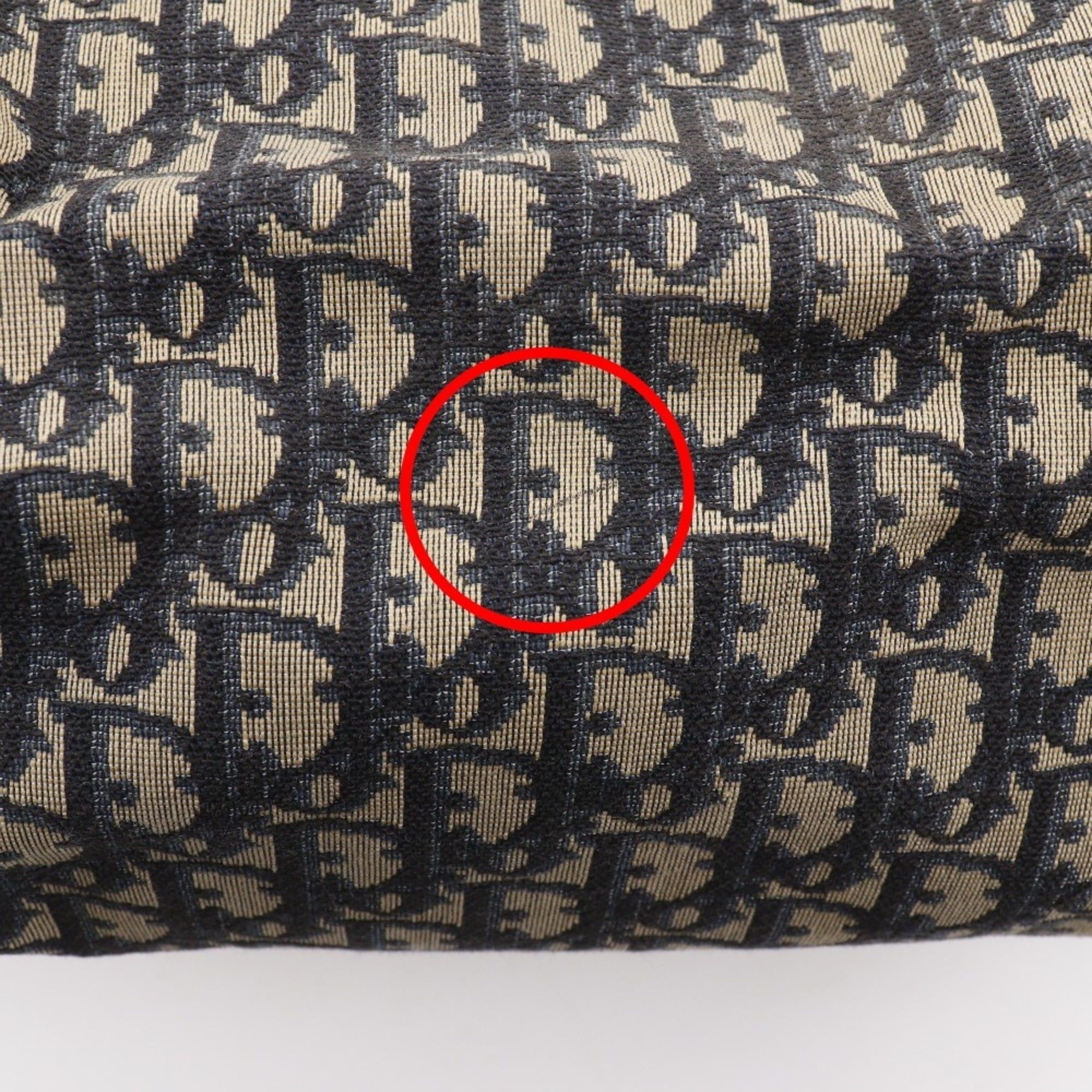 Dior Christian Dior Mini Boston Trotter Handbag, Old Canvas, Navy, A4 Size, Unisex Size ONE SIZE - 10 Thumbnail