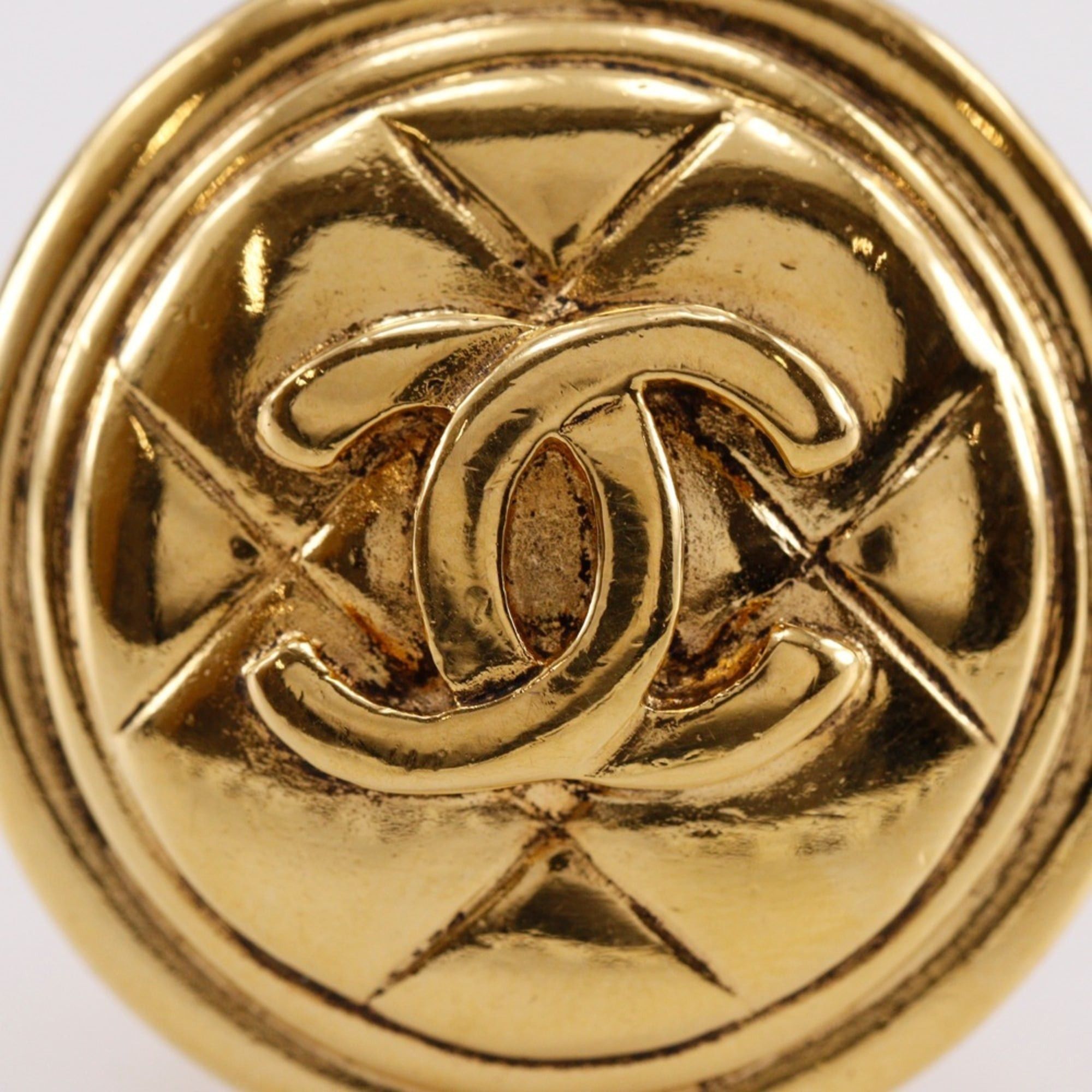 Chanel Chanel Coco Mark Earrings, Matelassé, Vintage, Gold Plated, Approx. 27.5g, Women's. Size ONE SIZE - 5 Thumbnail