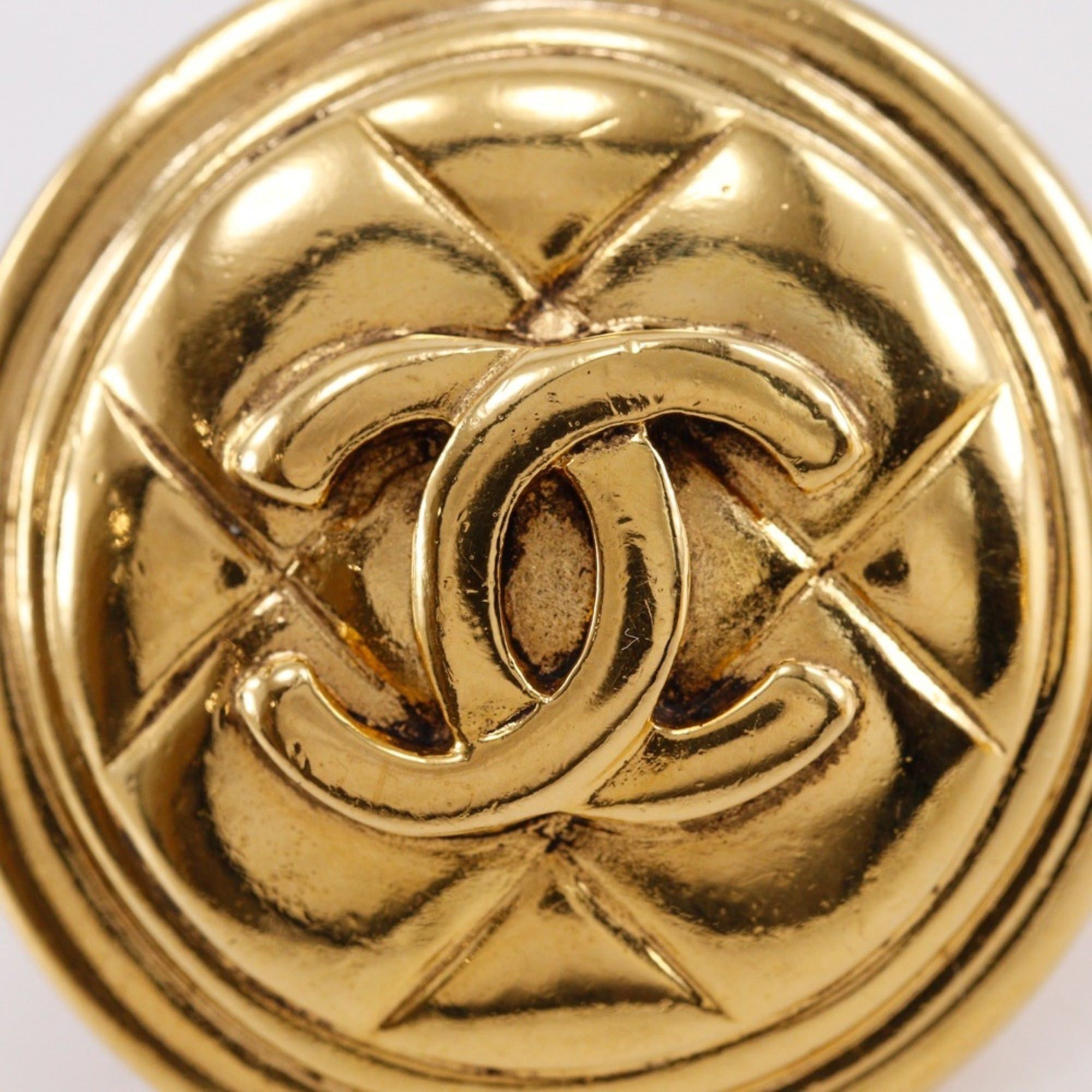 Chanel Chanel Coco Mark Earrings, Matelassé, Vintage, Gold Plated, Approx. 27.5g, Women's. Size ONE SIZE - 6 Thumbnail