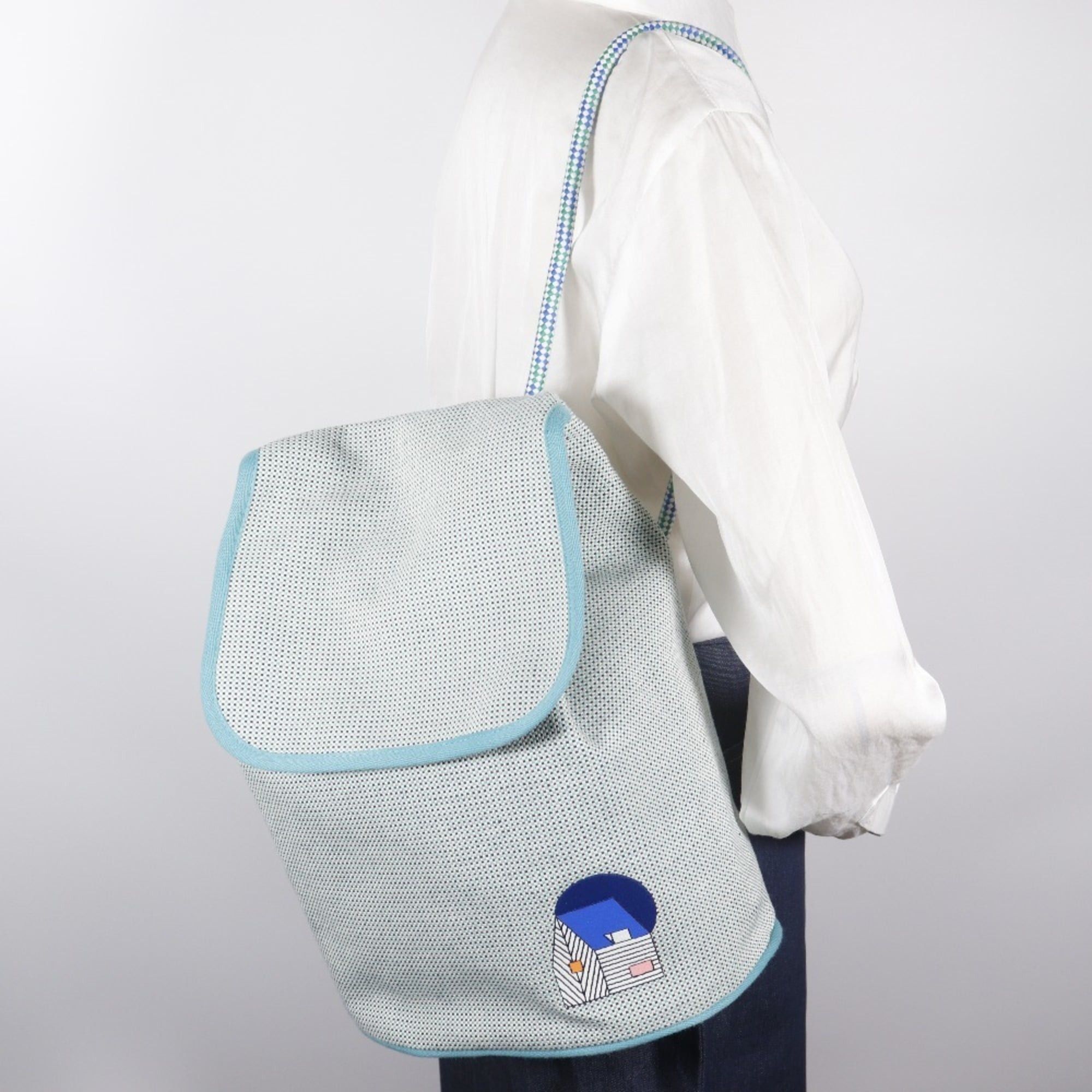Hermes Hermes Les Cabans Backpack/Daypack, Kids Collection, Toile H (Blue), A5 size, Flap Closure, Women's. Size ONE SIZE - 11 Thumbnail