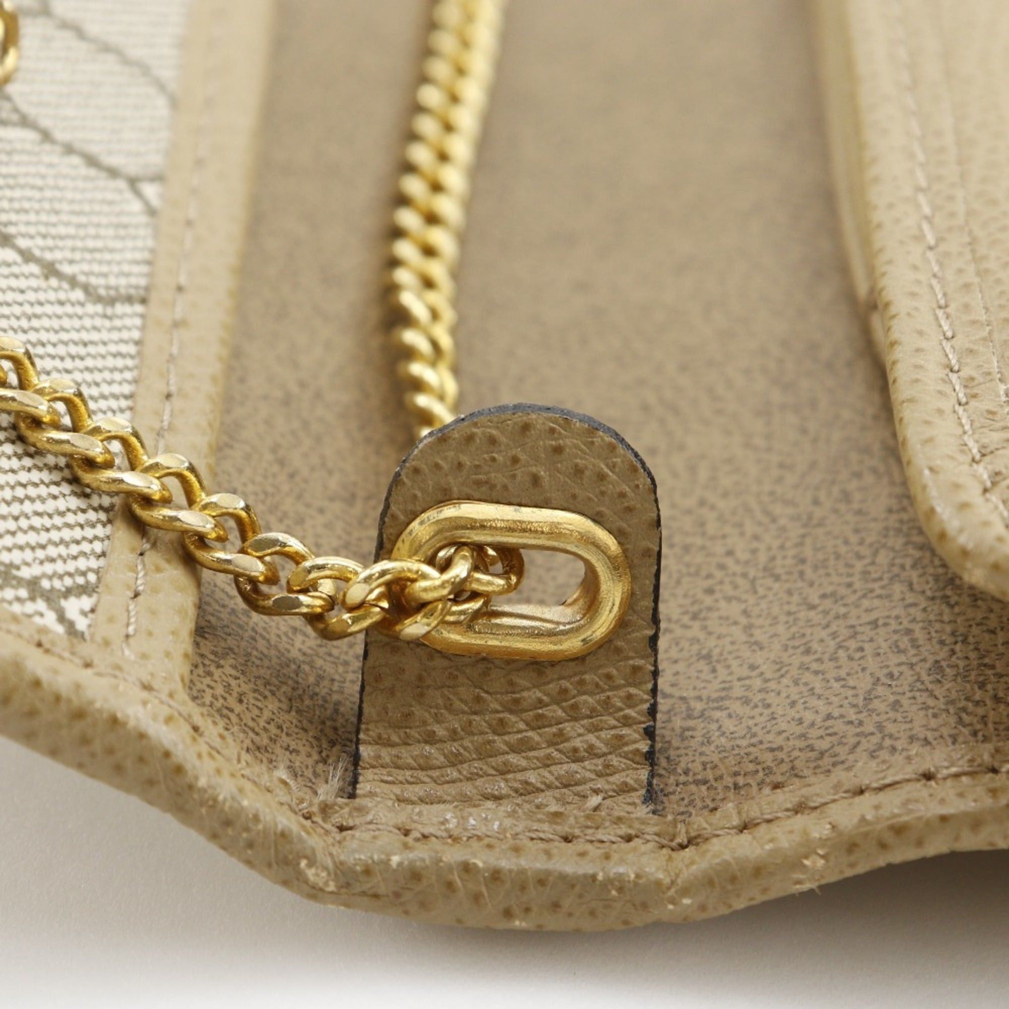 Dior Christian Dior Chain Shoulder Bag, Vintage Leather, Beige, Women's Size ONE SIZE - 11 Thumbnail