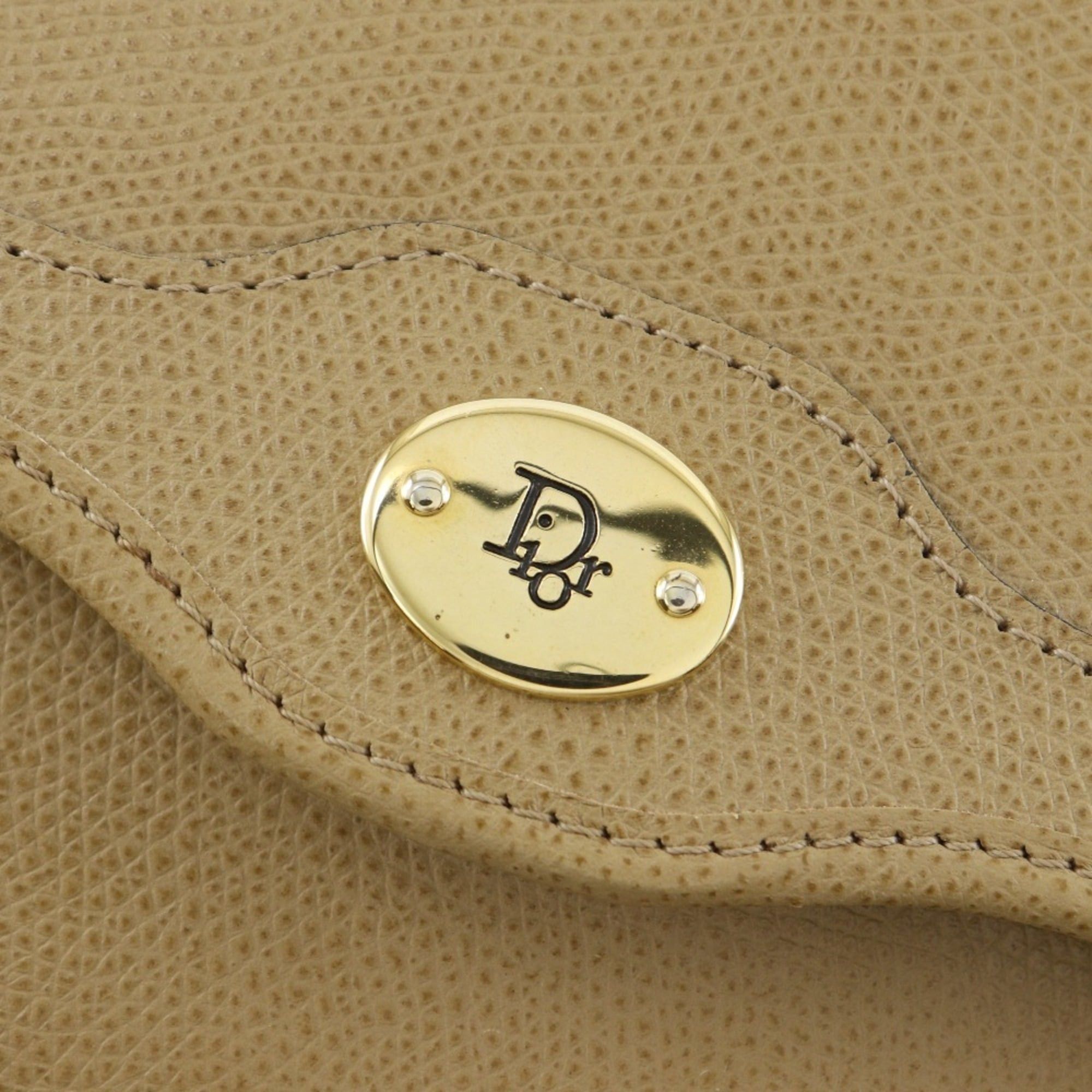 Dior Christian Dior Chain Shoulder Bag, Vintage Leather, Beige, Women's Size ONE SIZE - 8 Thumbnail