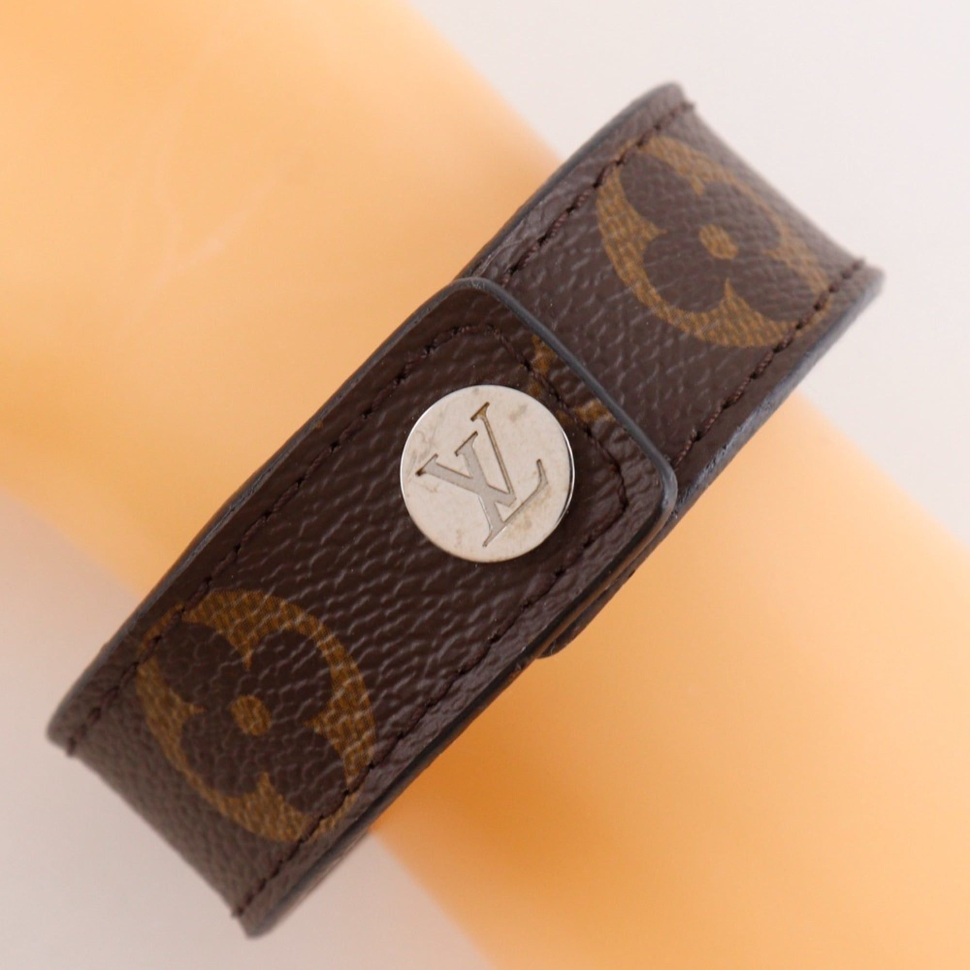 Louis Vuitton Louis Vuitton Bracelet Hockenheim M6141 Monogram Canvas 2017 Brown Approx. 26g Bra Rubbed Unisex Size ONE SIZE - 3 Thumbnail