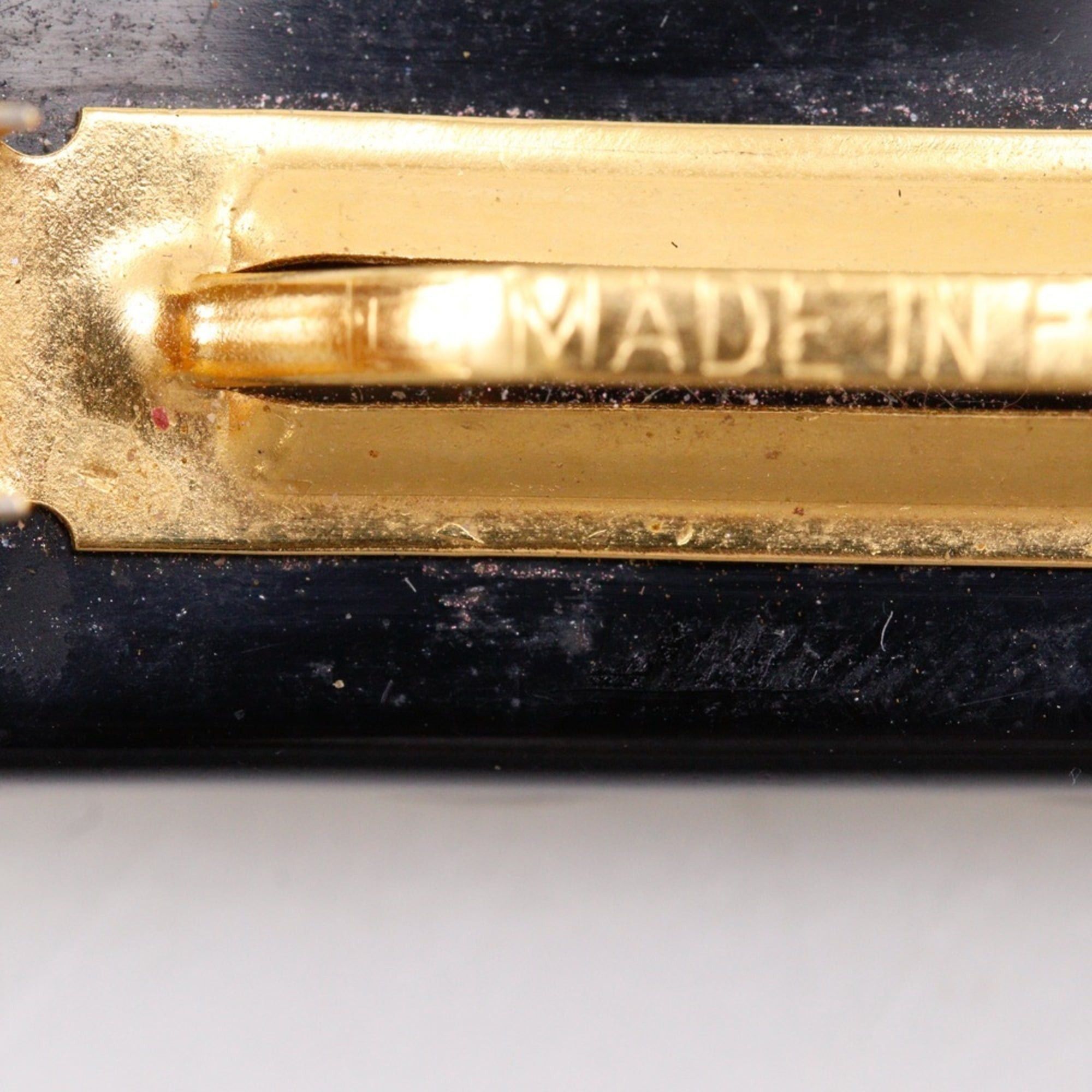 Chanel Chanel Coco Mark Barrette, Chain Motif, Vintage Plastic, 1997, Black/Gold, 97A, Women's Size ONE SIZE - 8 Thumbnail