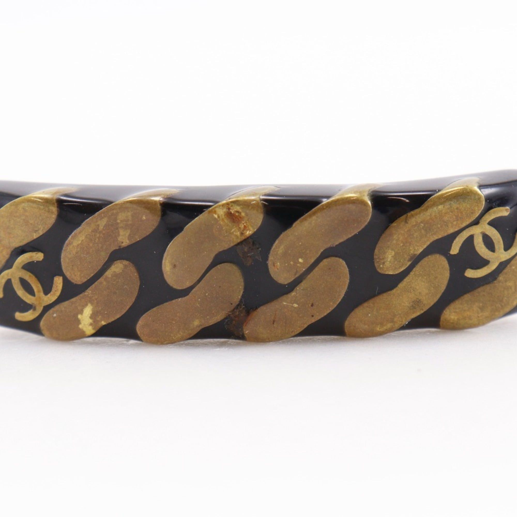 Chanel Chanel Coco Mark Barrette, Chain Motif, Vintage Plastic, 1997, Black/Gold, 97A, Women's Size ONE SIZE - 10 Thumbnail
