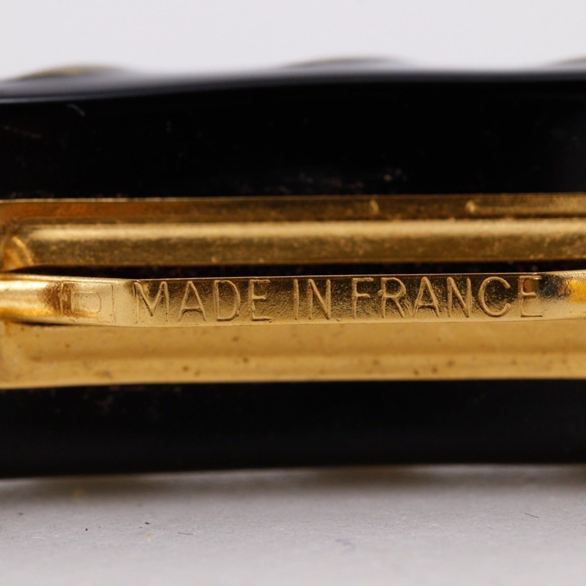 Chanel Chanel Coco Mark Barrette, Chain Motif, Vintage Plastic, 1997, Black/Gold, 97A, Women's Size ONE SIZE - 9 Thumbnail