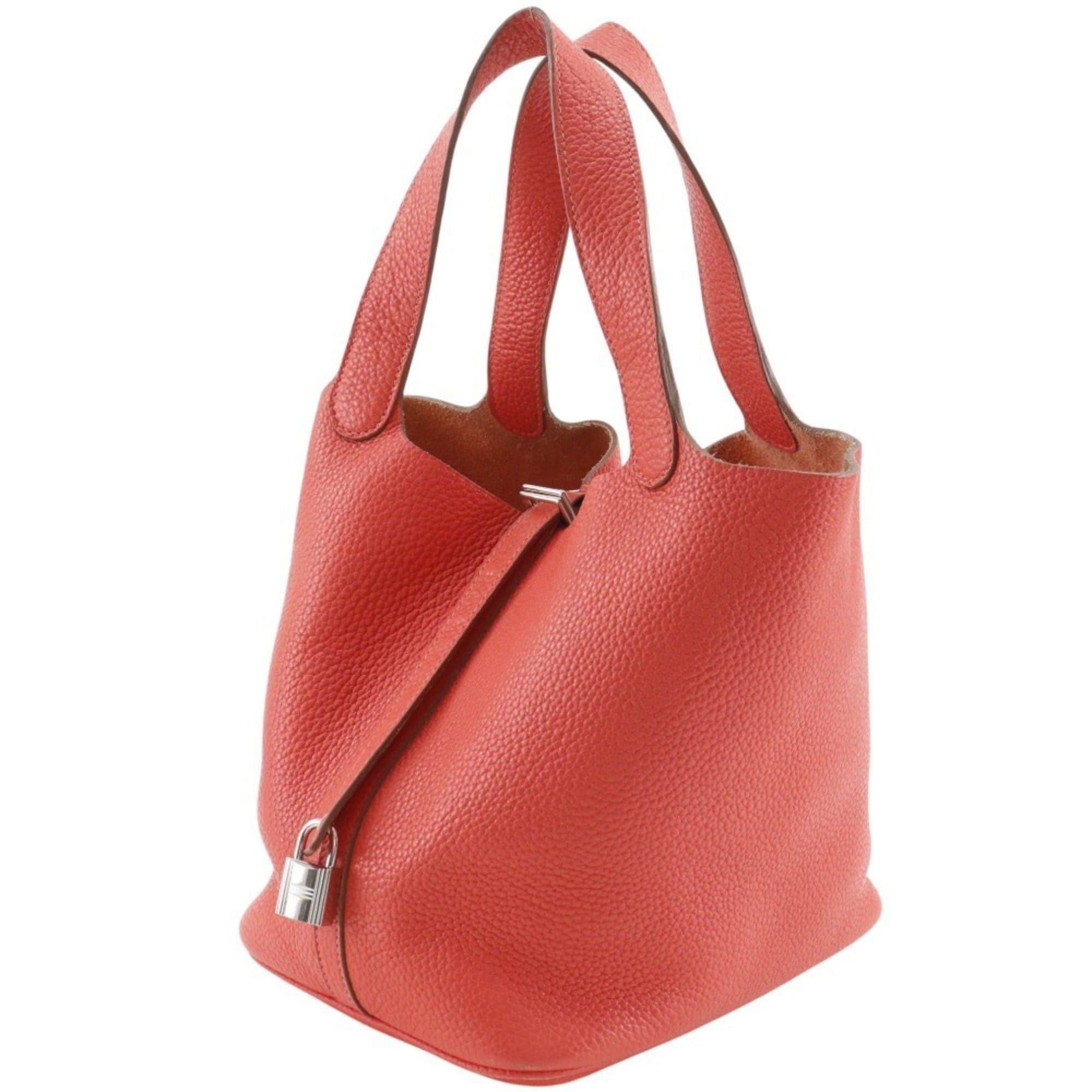 Hermes Hermes Picotin Lock 22 M Handbag, Taurillon Clemence Leather, Red, Belt Buckle, Women's Size ONE SIZE - 2 Thumbnail