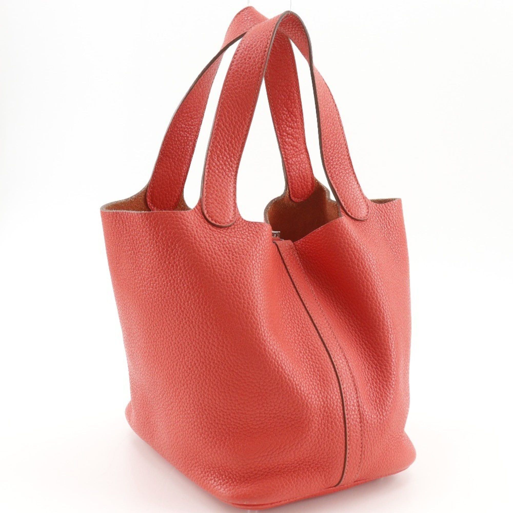 Hermes Hermes Picotin Lock 22 M Handbag, Taurillon Clemence Leather, Red, Belt Buckle, Women's Size ONE SIZE - 3 Thumbnail