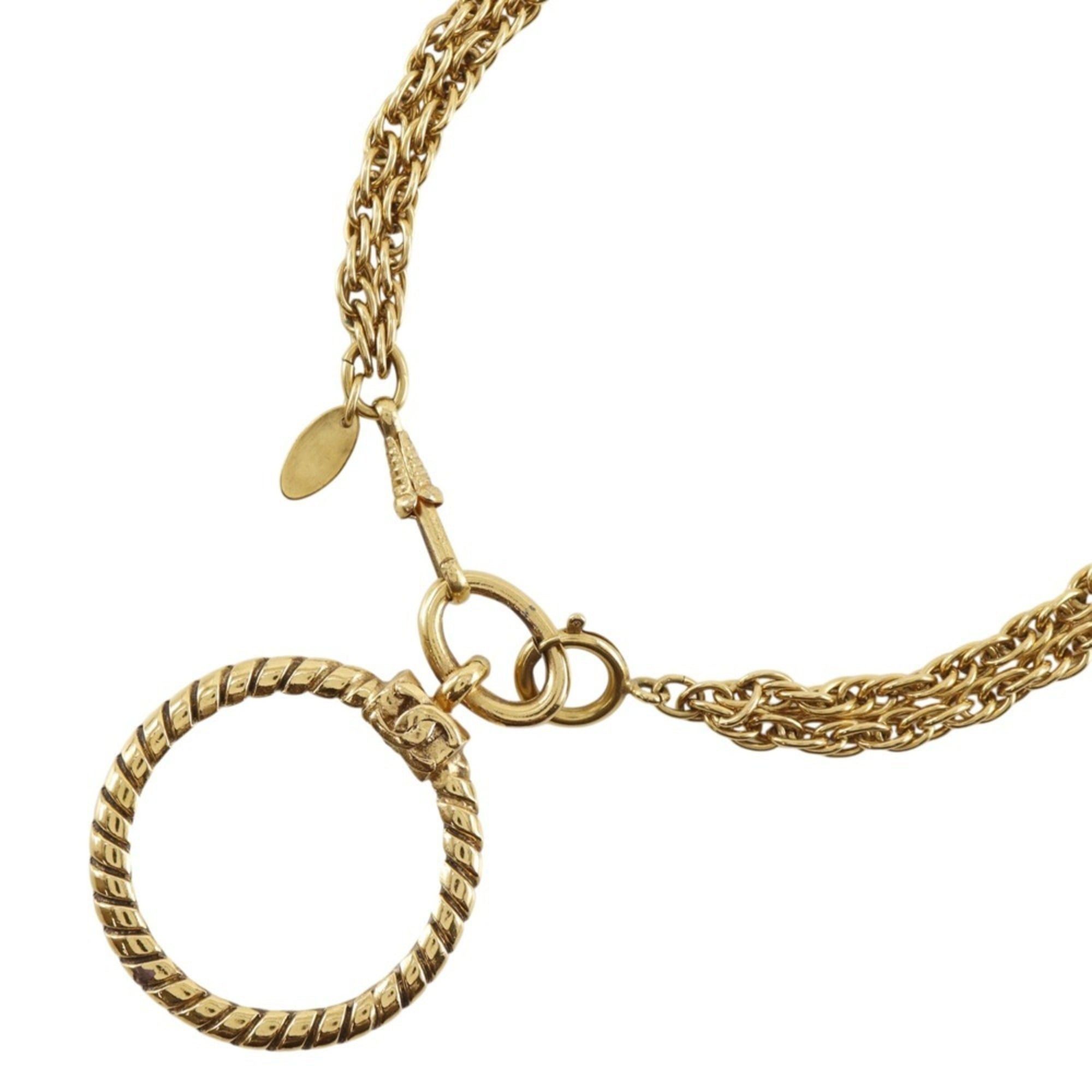 Chanel Chanel Loupe Pendant Necklace, Double Strand, Vintage, Gold Plated, Approx. 106.1g, Women's Size ONE SIZE - 3 Thumbnail