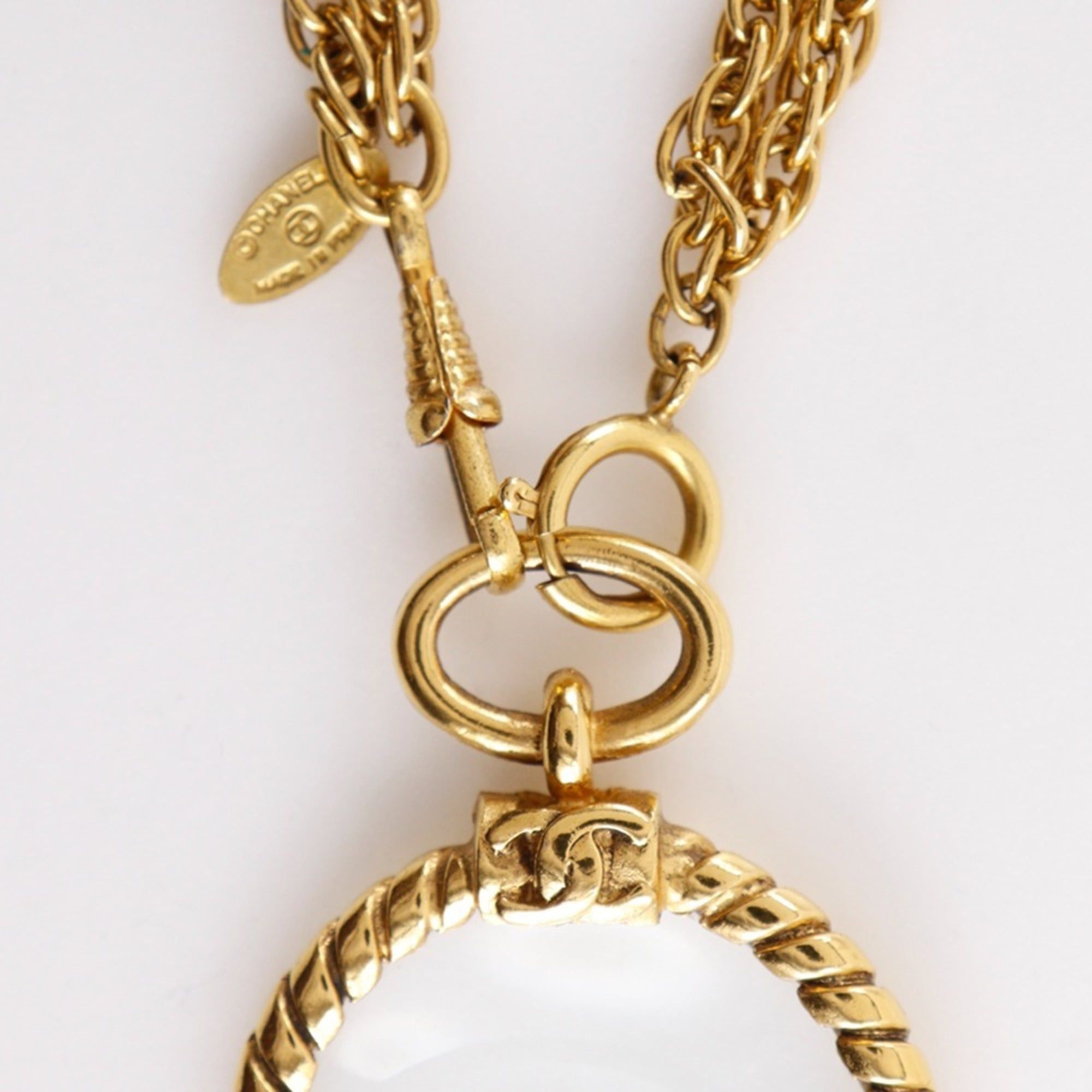 Chanel Chanel Loupe Pendant Necklace, Double Strand, Vintage, Gold Plated, Approx. 106.1g, Women's Size ONE SIZE - 5 Thumbnail