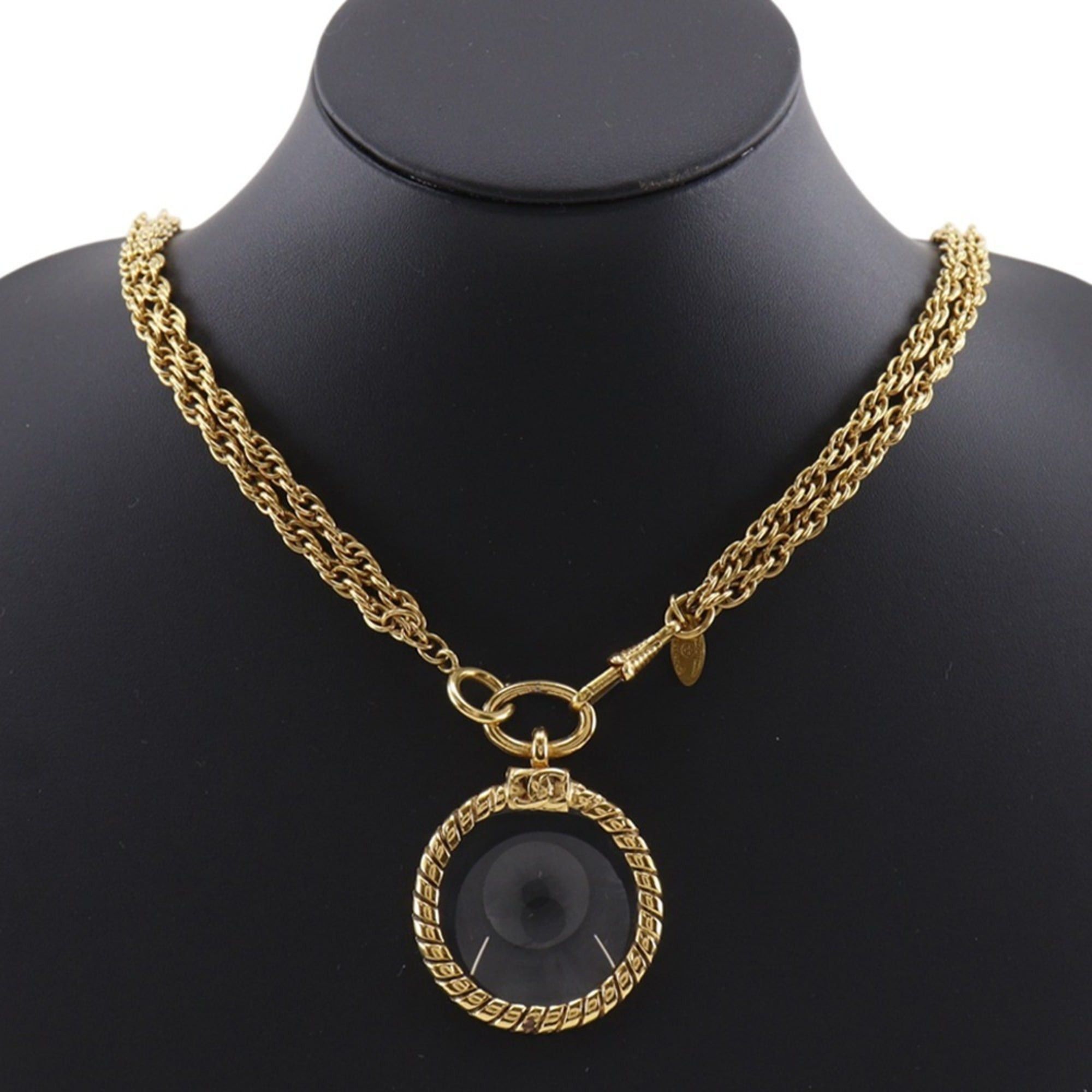 Chanel Chanel Loupe Pendant Necklace, Double Strand, Vintage, Gold Plated, Approx. 106.1g, Women's Size ONE SIZE - 2 Thumbnail