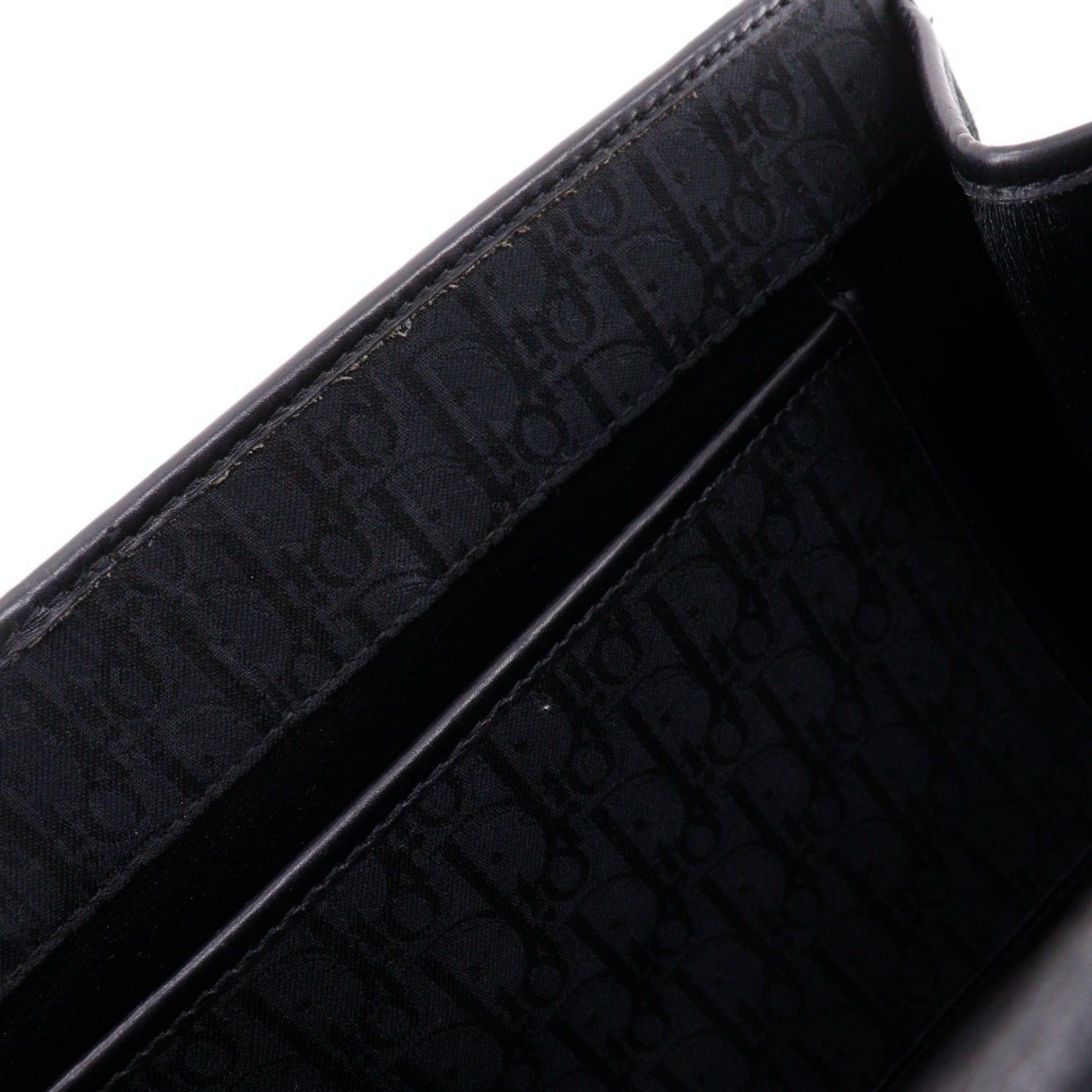 Dior Christian Dior Chain Shoulder Bag, Vintage Canvas, Black, Snap Button, Women's Size ONE SIZE - 10 Thumbnail