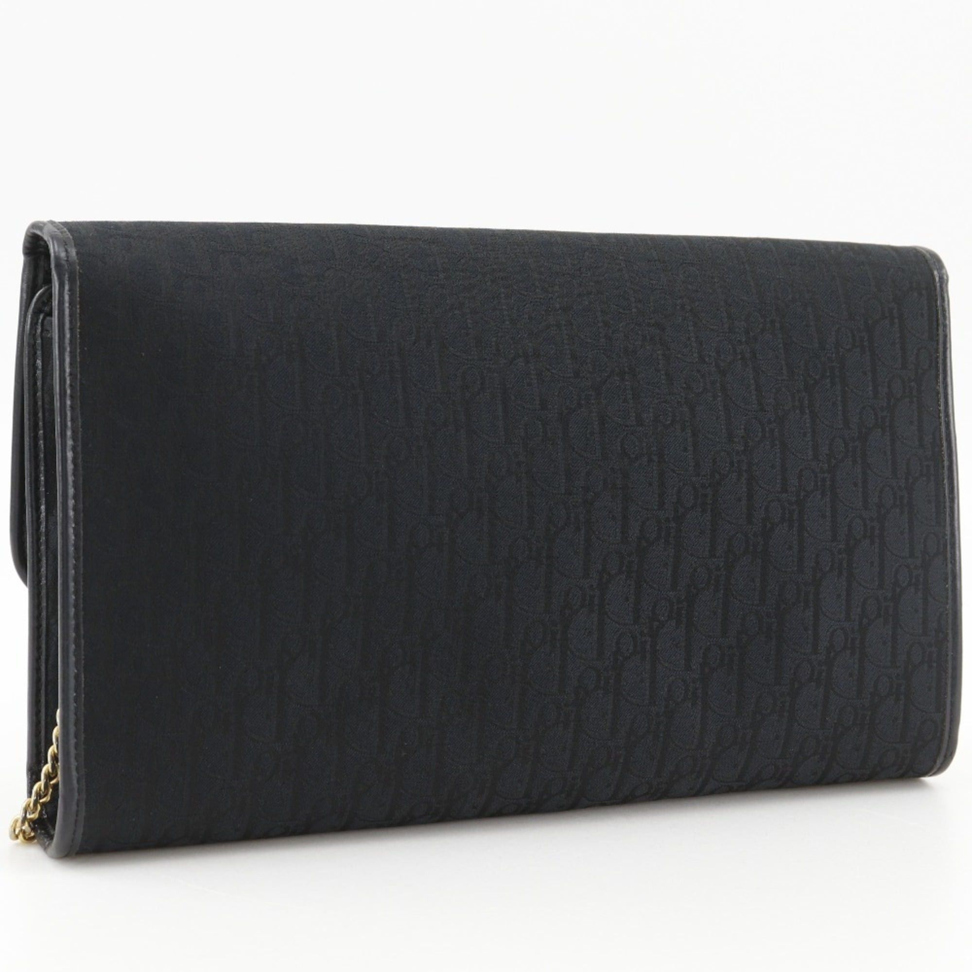 Dior Christian Dior Chain Shoulder Bag, Vintage Canvas, Black, Snap Button, Women's Size ONE SIZE - 3 Thumbnail