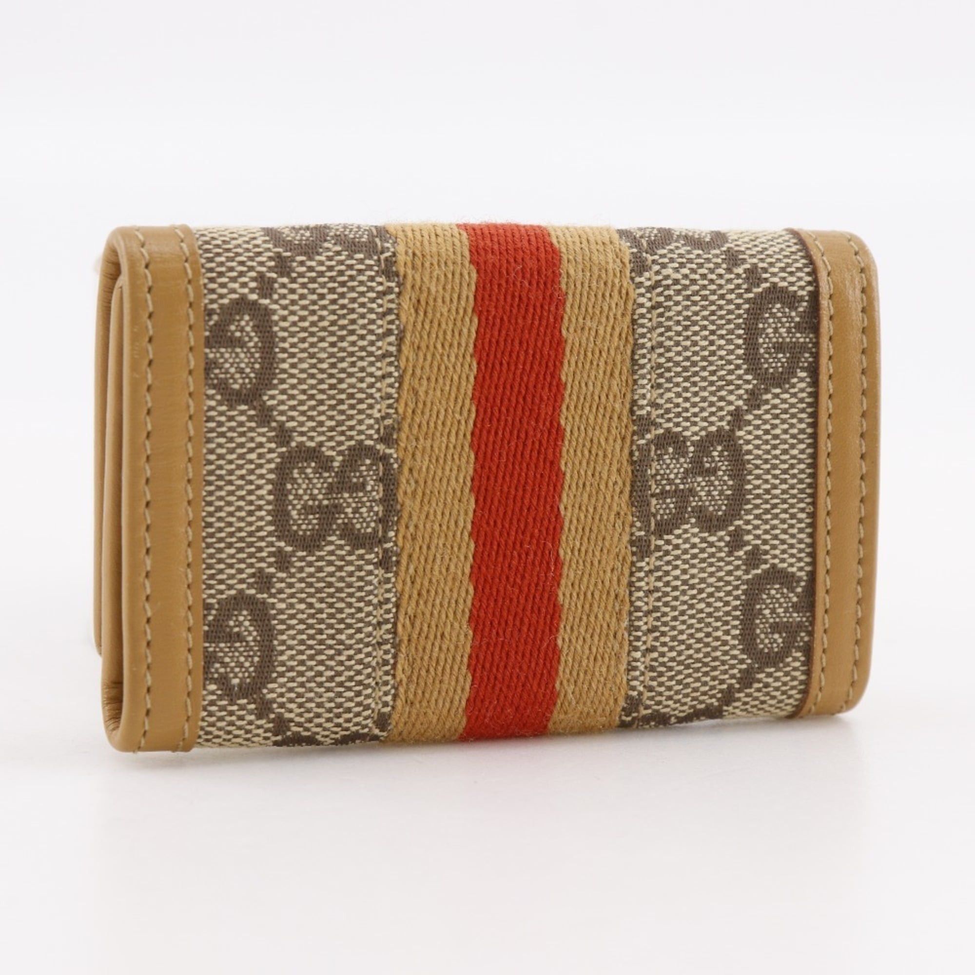 Gucci Gucci key case, model number 033.0416.0881, GG canvas, ochre color, snap button closure, unisex. Size ONE SIZE - 3 Thumbnail