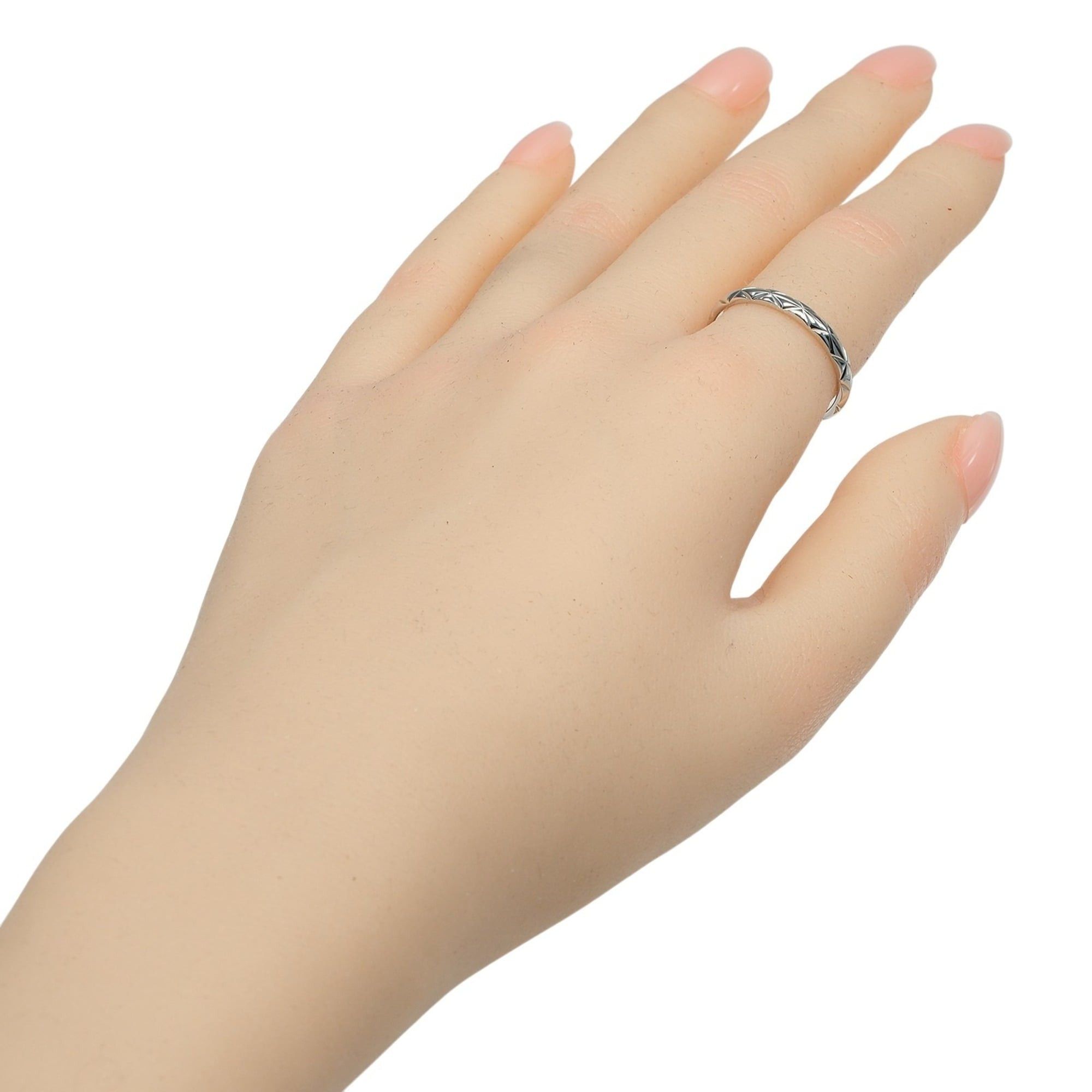 Chanel Chanel Matelassé Small Ring, Size 17, Platinum 950, Approx. 3.55g. Size ONE SIZE - 2 Thumbnail