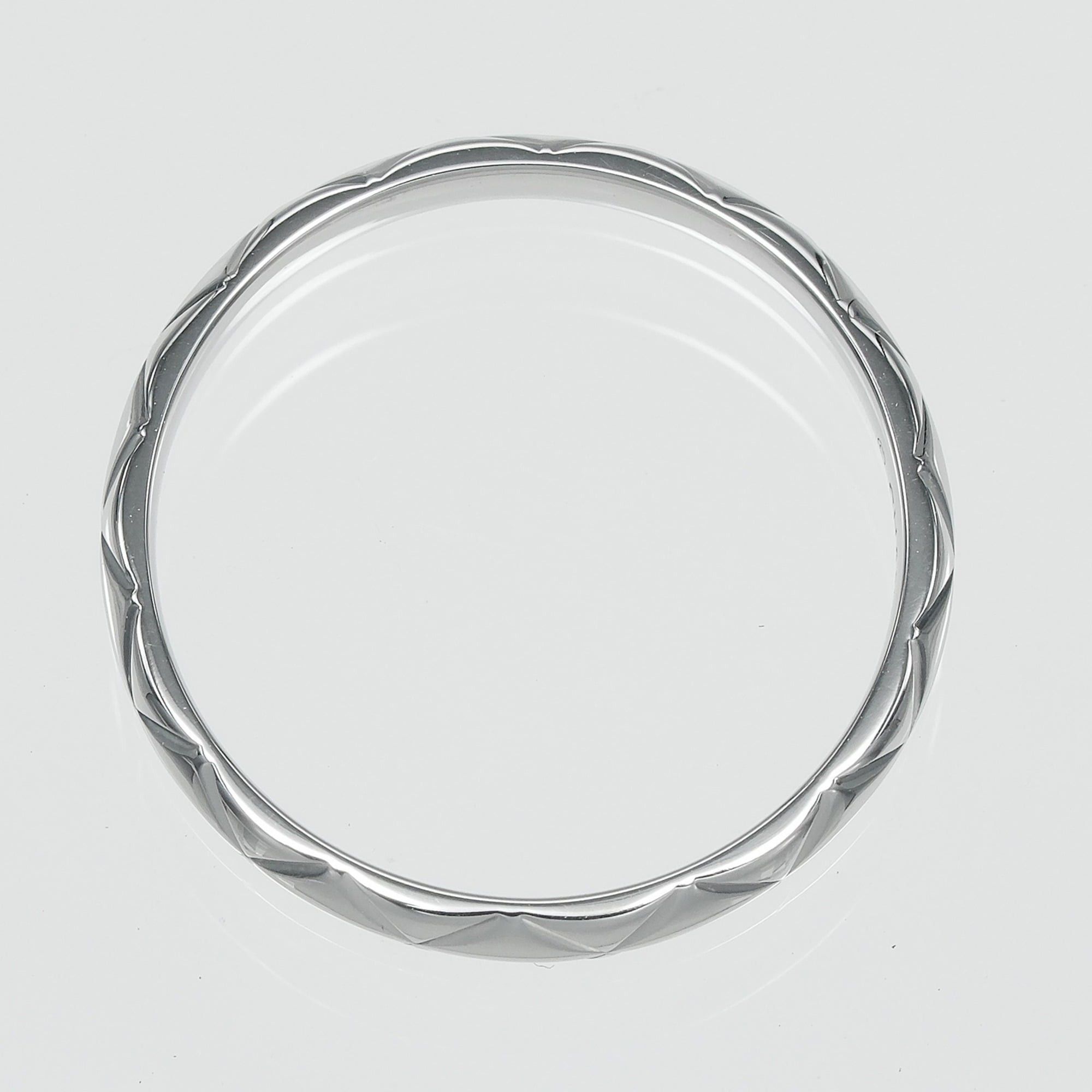 Chanel Chanel Matelassé Small Ring, Size 17, Platinum 950, Approx. 3.55g. Size ONE SIZE - 9 Thumbnail