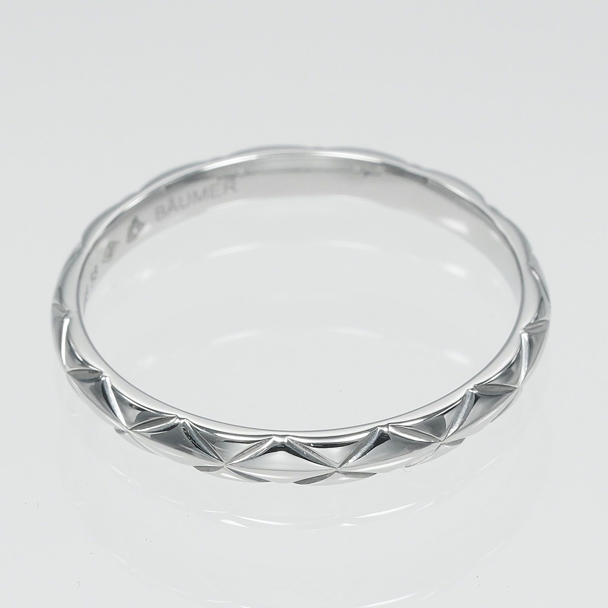 Chanel Chanel Matelassé Small Ring, Size 17, Platinum 950, Approx. 3.55g. Size ONE SIZE - 7 Thumbnail