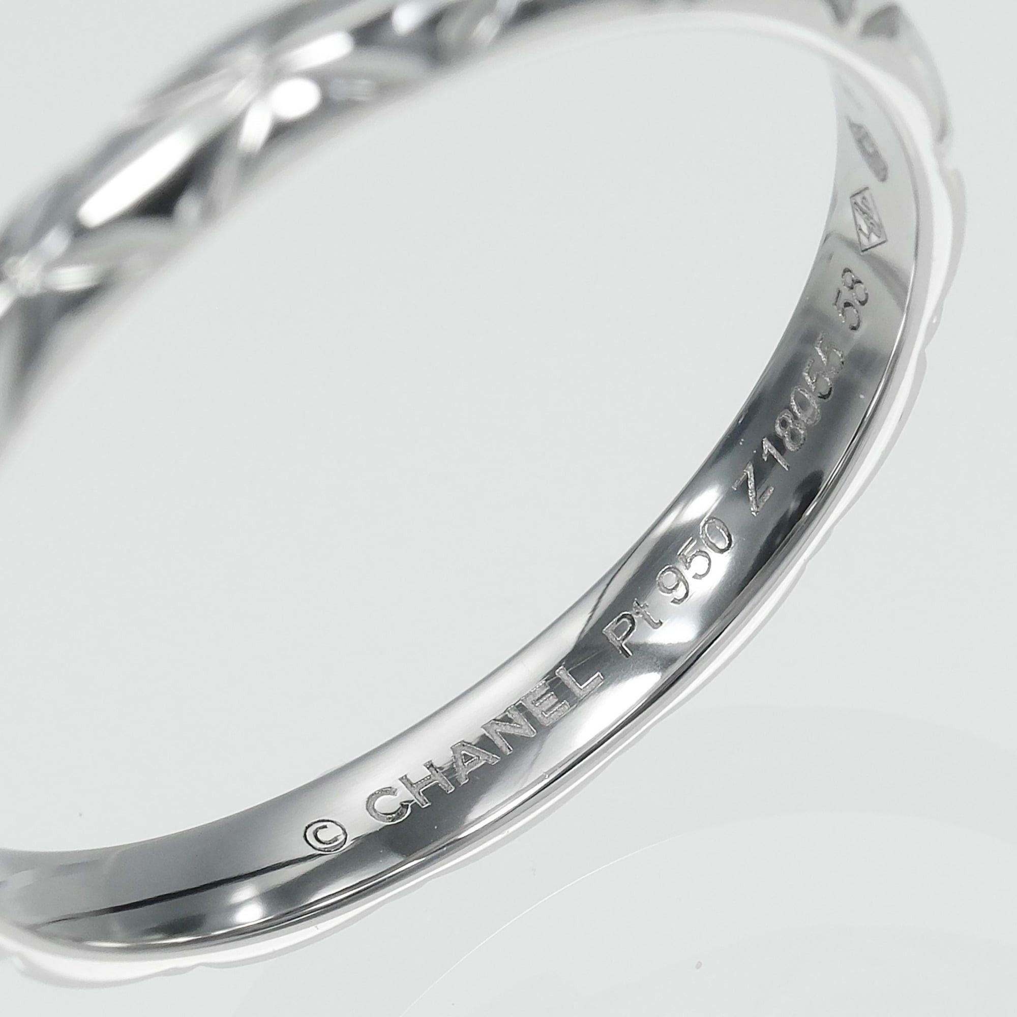 Chanel Chanel Matelassé Small Ring, Size 17, Platinum 950, Approx. 3.55g. Size ONE SIZE - 4 Thumbnail