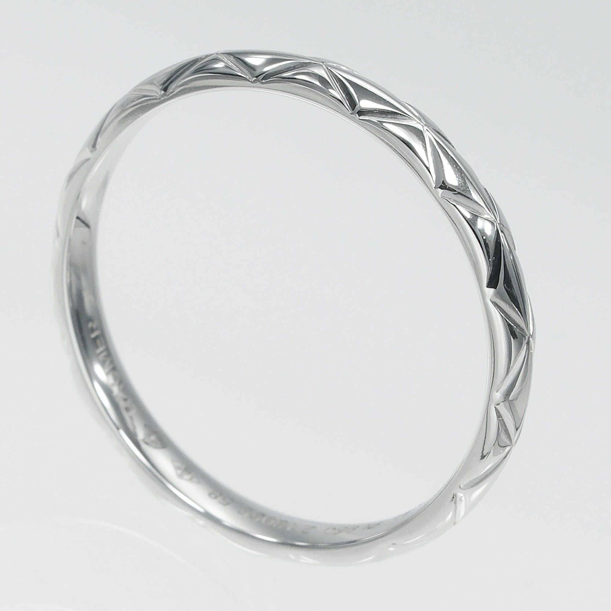 Chanel Chanel Matelassé Small Ring, Size 17, Platinum 950, Approx. 3.55g. Size ONE SIZE - 3 Thumbnail