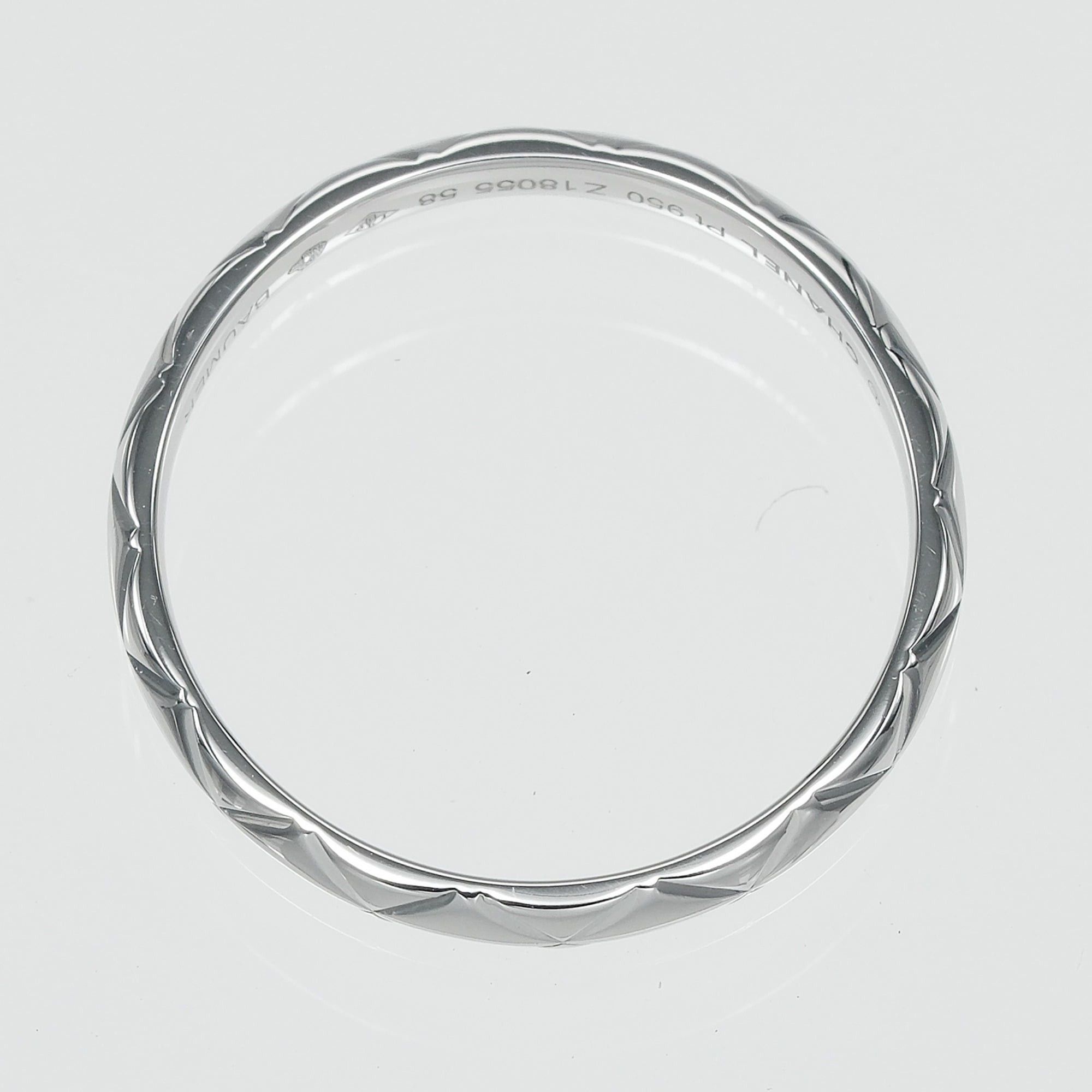 Chanel Chanel Matelassé Small Ring, Size 17, Platinum 950, Approx. 3.55g. Size ONE SIZE - 10 Thumbnail