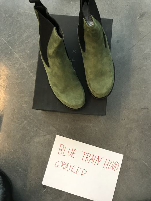 Alyx 1017 Alyx 9SM green Suede Chelsea Boots | Grailed
