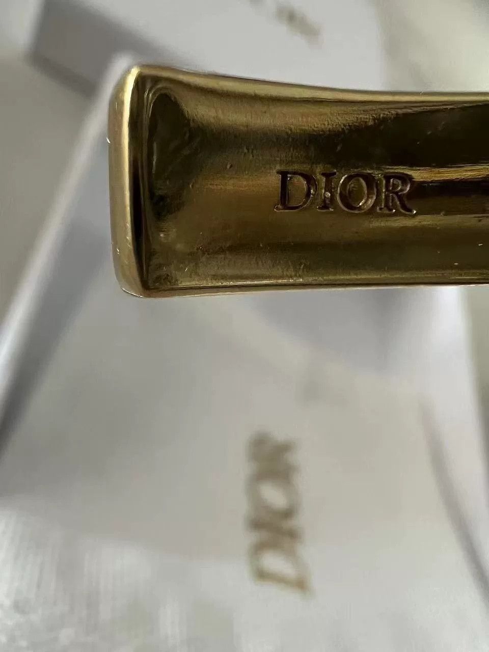 Dior Dior Green Enamel Letter Open Bangle M Size ONE SIZE - 2 Thumbnail