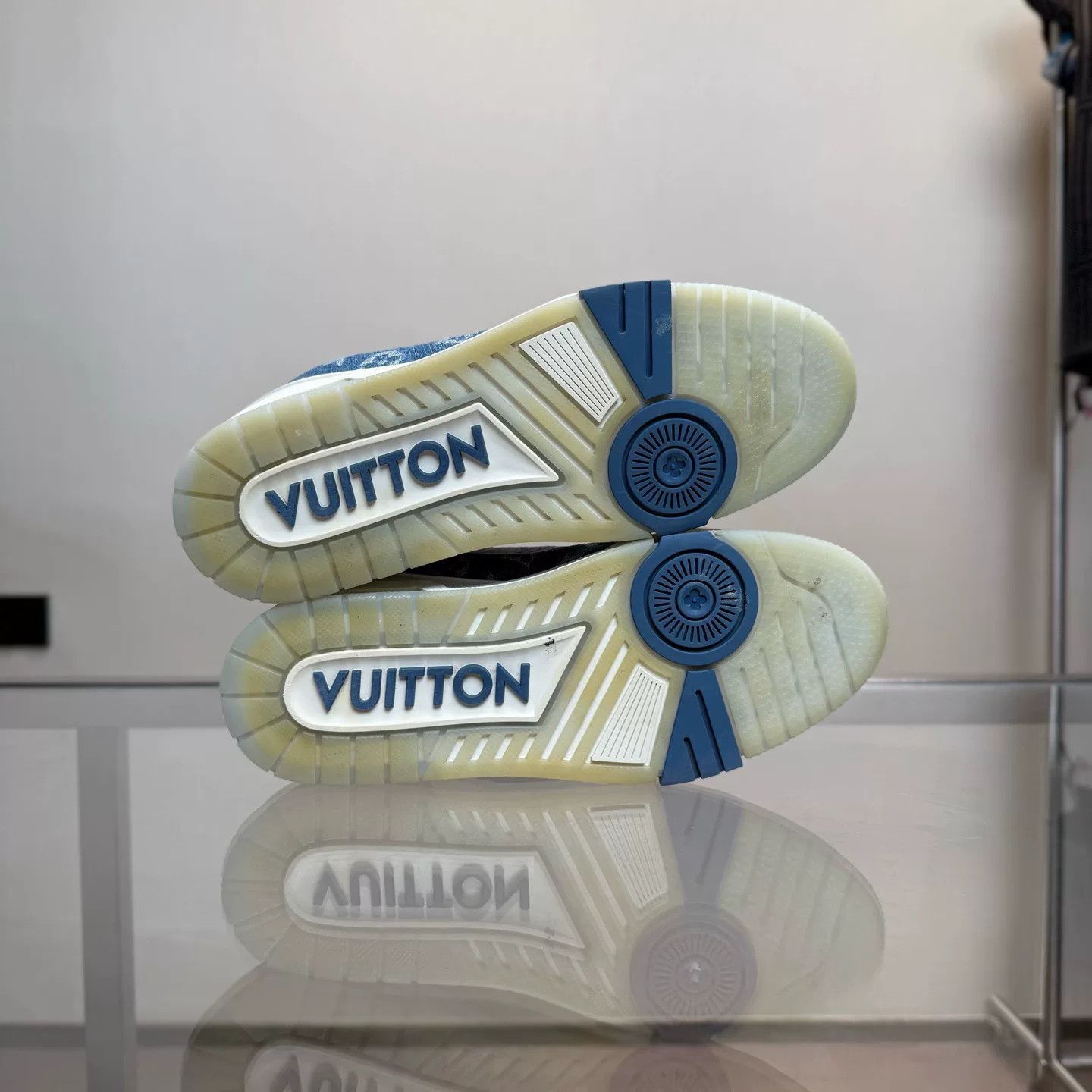 Louis Vuitton LV Trainer Blue Denim Sneakers Size US 8.5 / EU 41-42 - 7 Thumbnail