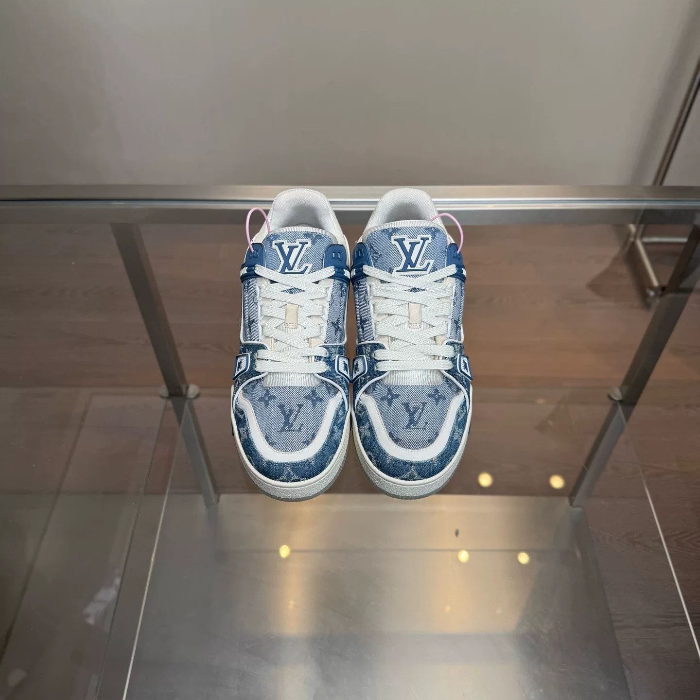 Louis Vuitton LV Trainer Blue Denim Sneakers Size US 8.5 / EU 41-42 - 5 Thumbnail