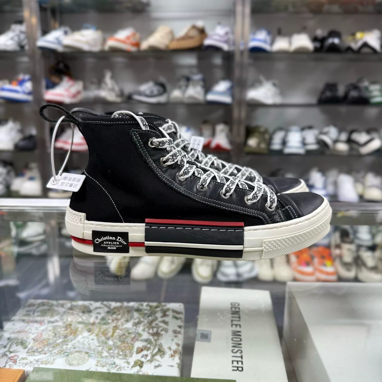 Dior DIOR High-Top Black Red Sneakers Size US 8 / EU 41 - 2 Thumbnail