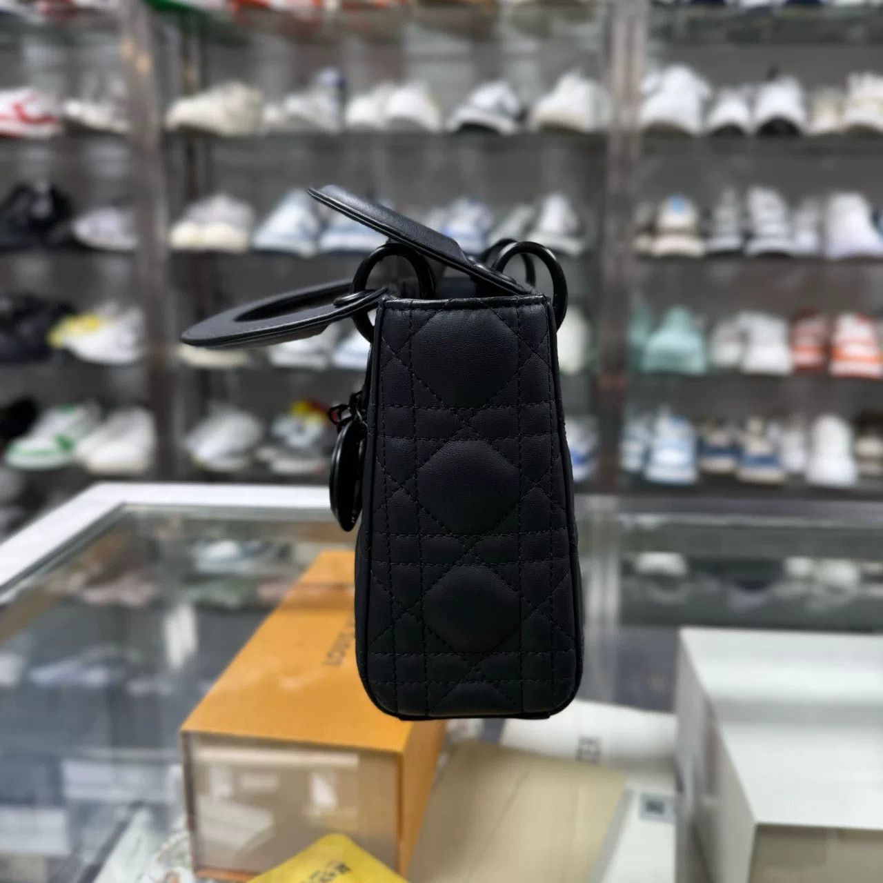 Dior Dior Lady 3 Compartment Matte Black Bag Size ONE SIZE - 2 Thumbnail