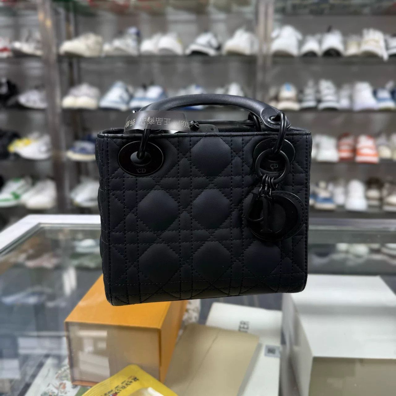 Dior Dior Lady 3 Compartment Matte Black Bag Size ONE SIZE - 3 Thumbnail