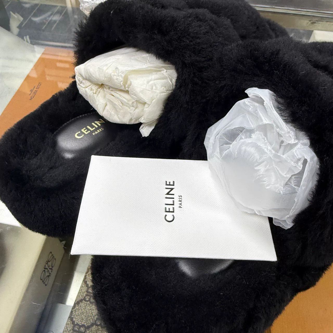 Celine CELINE 24SS TRIOMPHE Sheepskin Fur Slippers Size US 6 / IT 36 - 7 Thumbnail