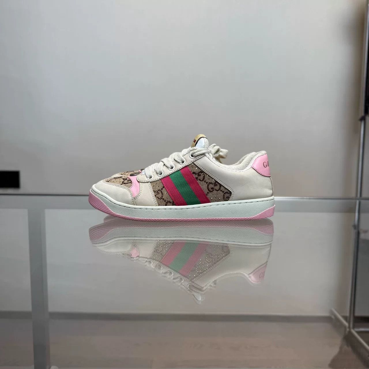 Gucci Gucci GG Enamel Pink Diamond Sneakers Size US 5 / IT 35 - 3 Thumbnail