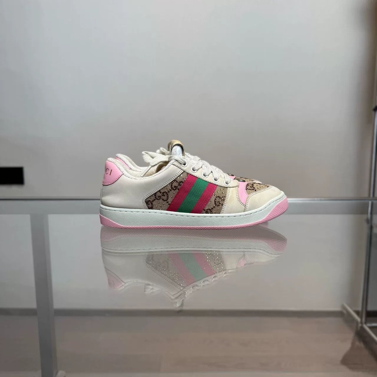 Gucci Gucci GG Enamel Pink Diamond Sneakers Size US 5 / IT 35 - 2 Thumbnail
