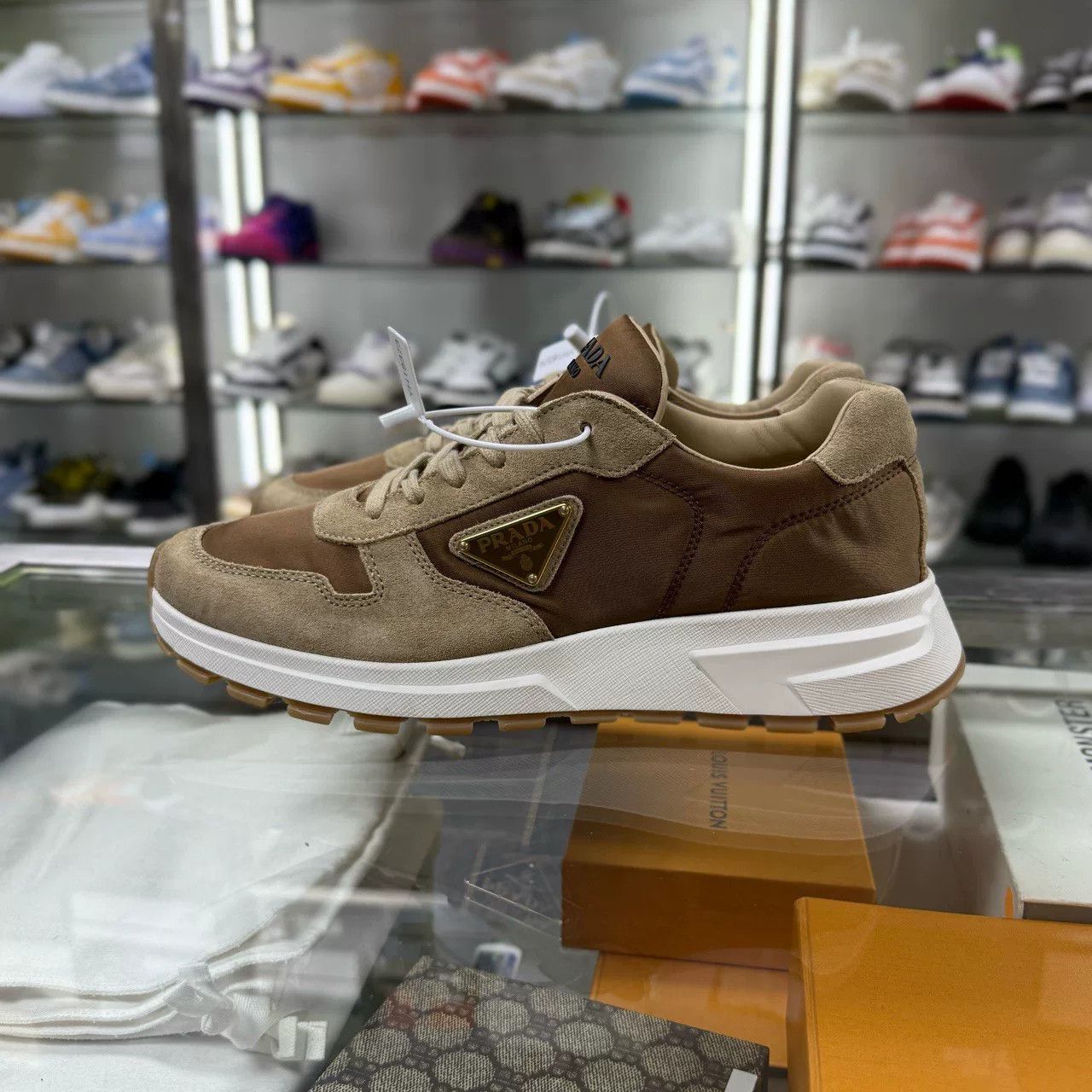 Prada Prada Brown Suede Triangle Logo Casual Shoes Size US 10.5 / EU 43-44 - 3 Thumbnail